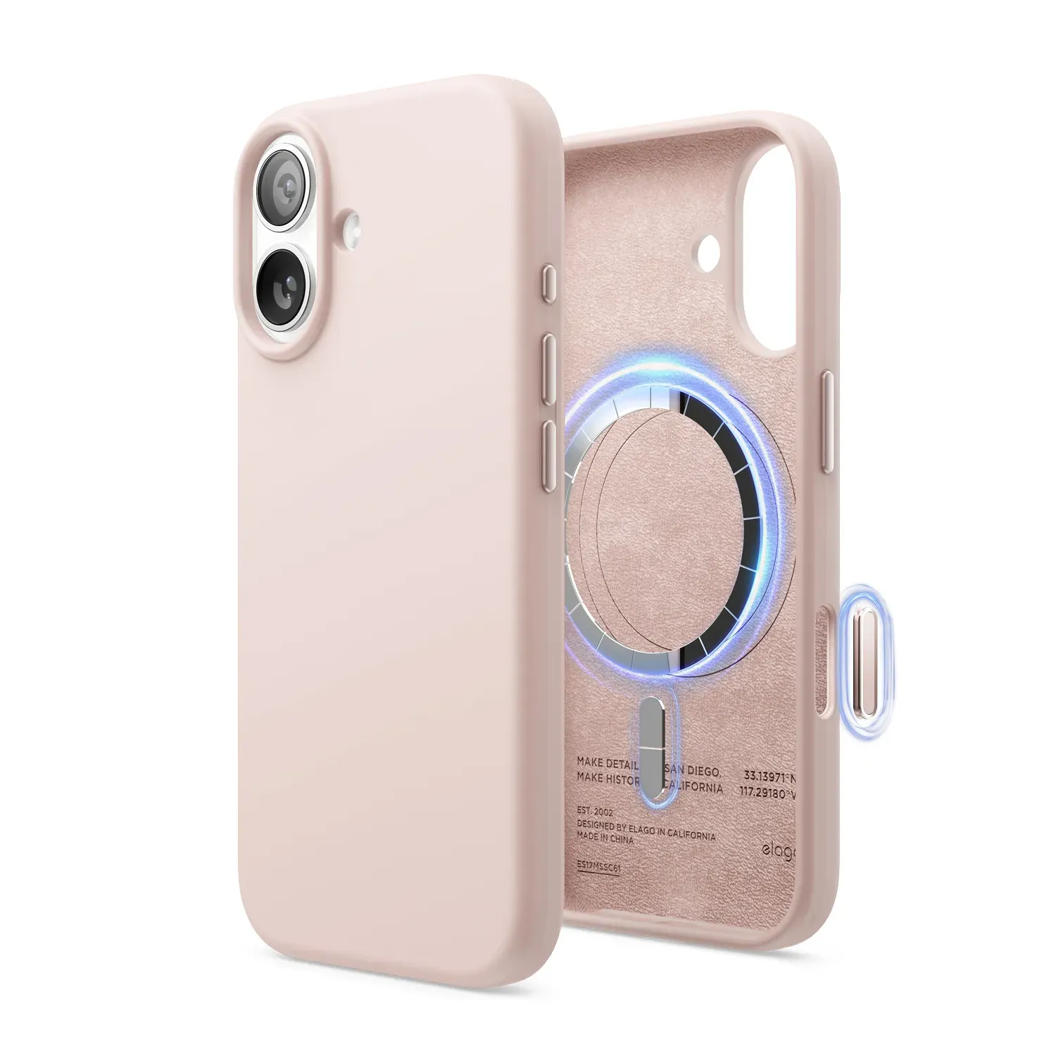 elago MagSafe-kompatibilis iPhone 17 szilikontok - rózsaszín