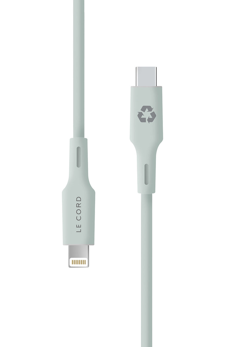 LeCord Ghost NET USB-C - Lightning kábel 1.2m - világoszöld
