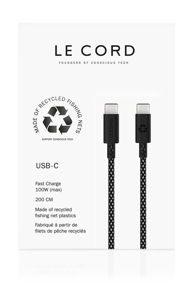 LeCord Ghost NET USB-C kábel 2m - fekete