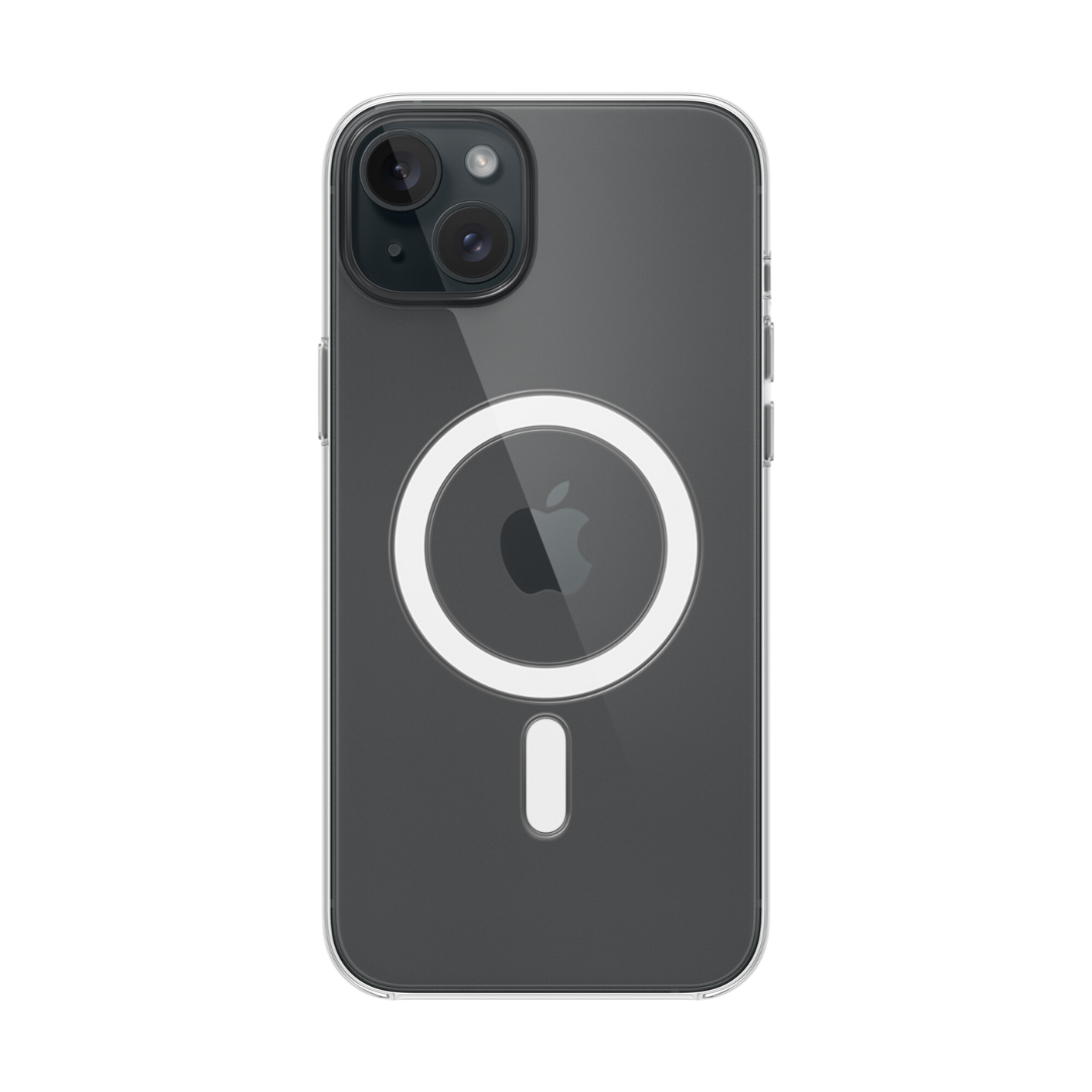 MagSafe-rögzítésű átlátszó iPhone 15 Plus-tok
