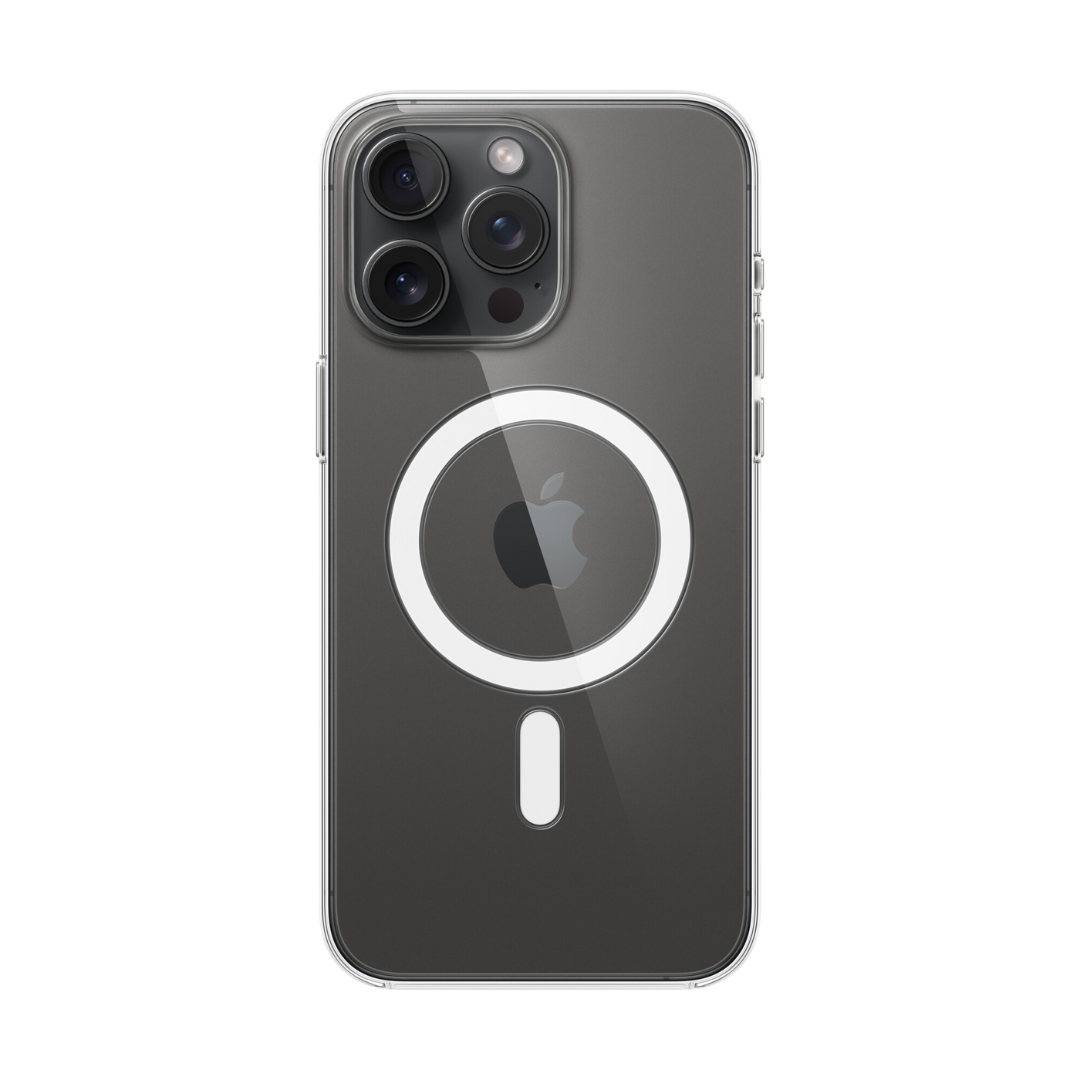 MagSafe-rögzítésű átlátszó iPhone 15 Pro Max-tok