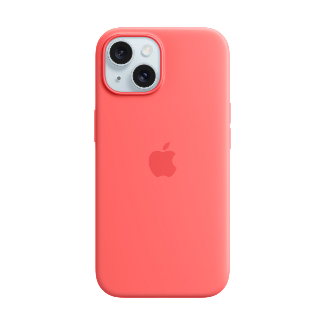 MagSafe-rögzítésű iPhone 15-szilikontok - guava