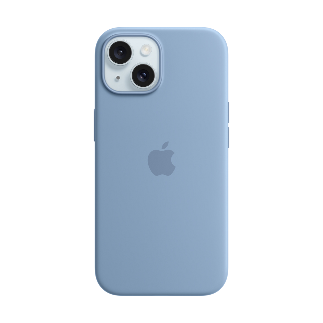MagSafe-rögzítésű iPhone 15-szilikontok - télkék