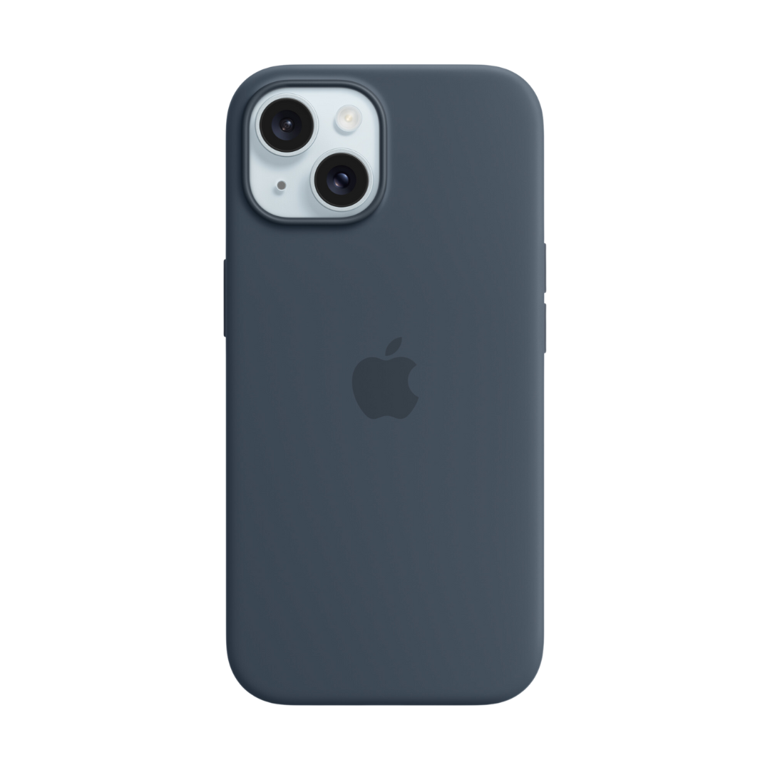 MagSafe-rögzítésű iPhone 15-szilikontok - viharkék