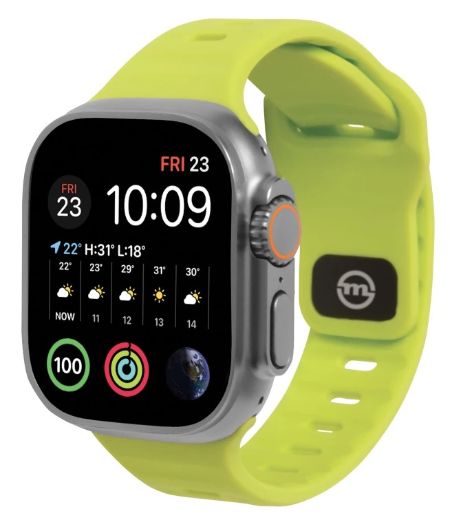 Mobile Origin Apple Watch 42/44/45/49mm sportszíj - neonzöld