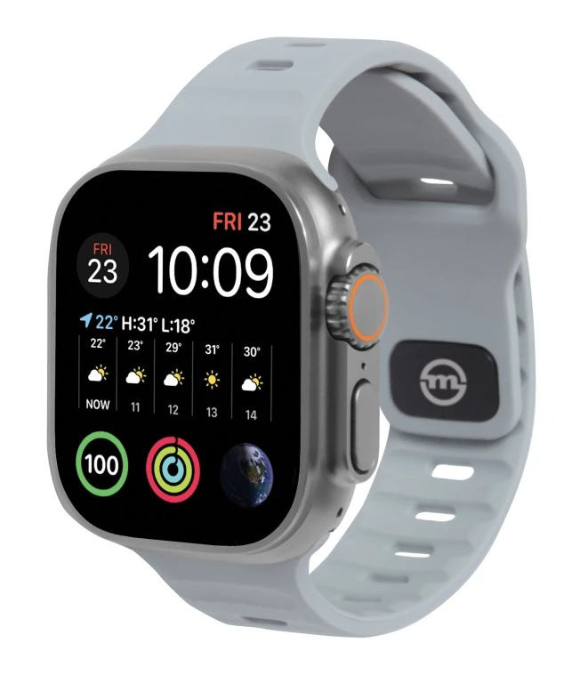 Mobile Origin Apple Watch 42/44/45/49mm sportszíj - világosszürke