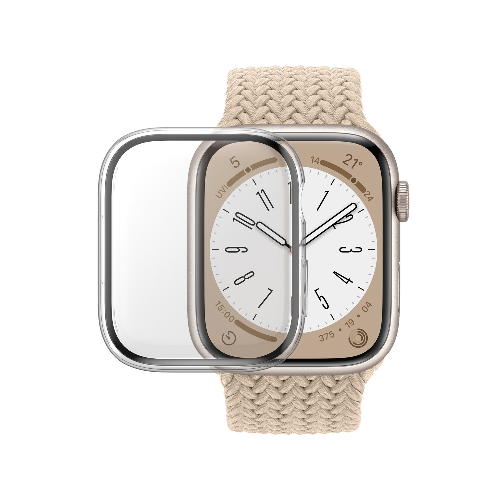 PANZERGLASS Apple Watch 45mm D3O tok - áttetsző