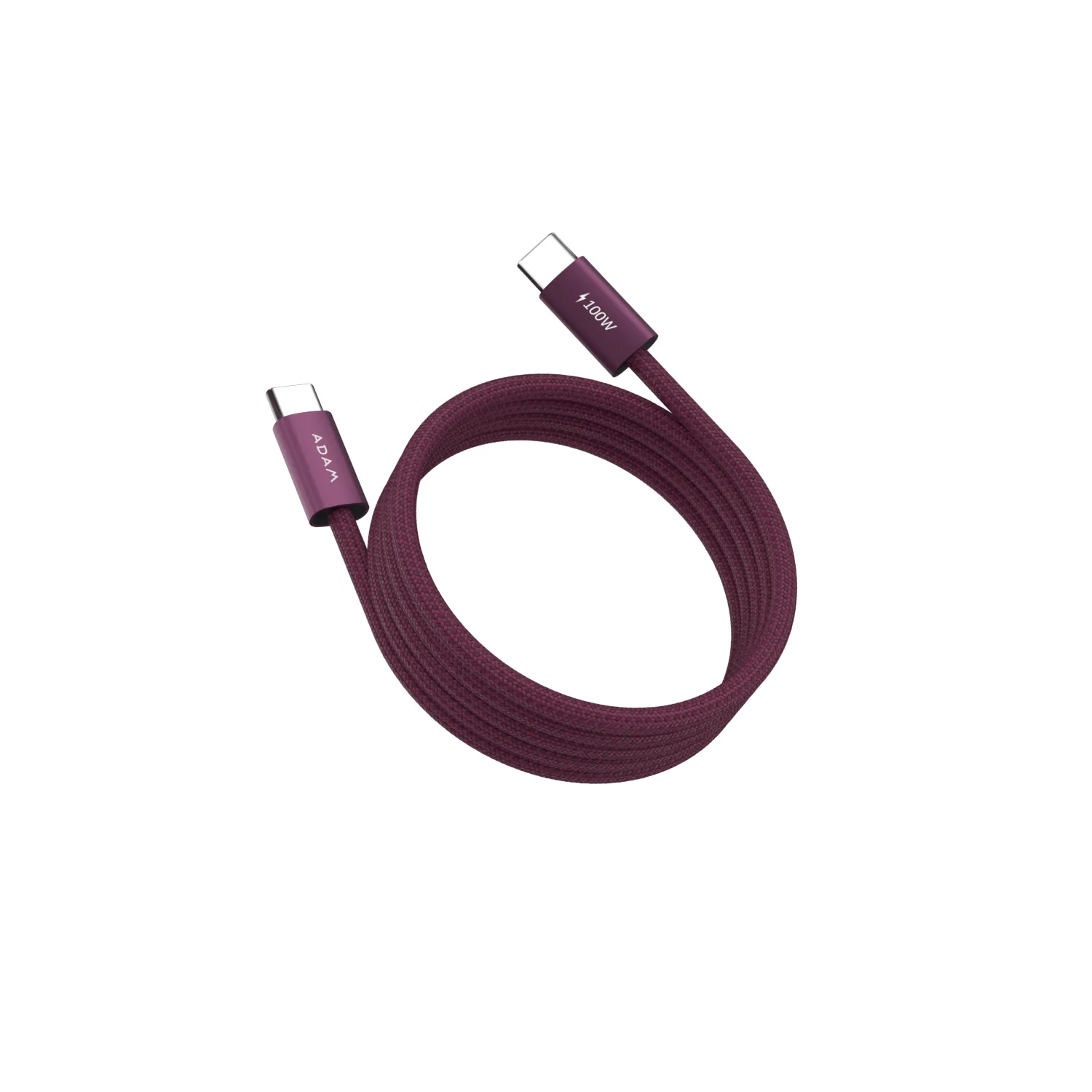 ADAM elements iLinio E100 USB-C mágneses töltőkábel, 100W, 100 cm - bordó