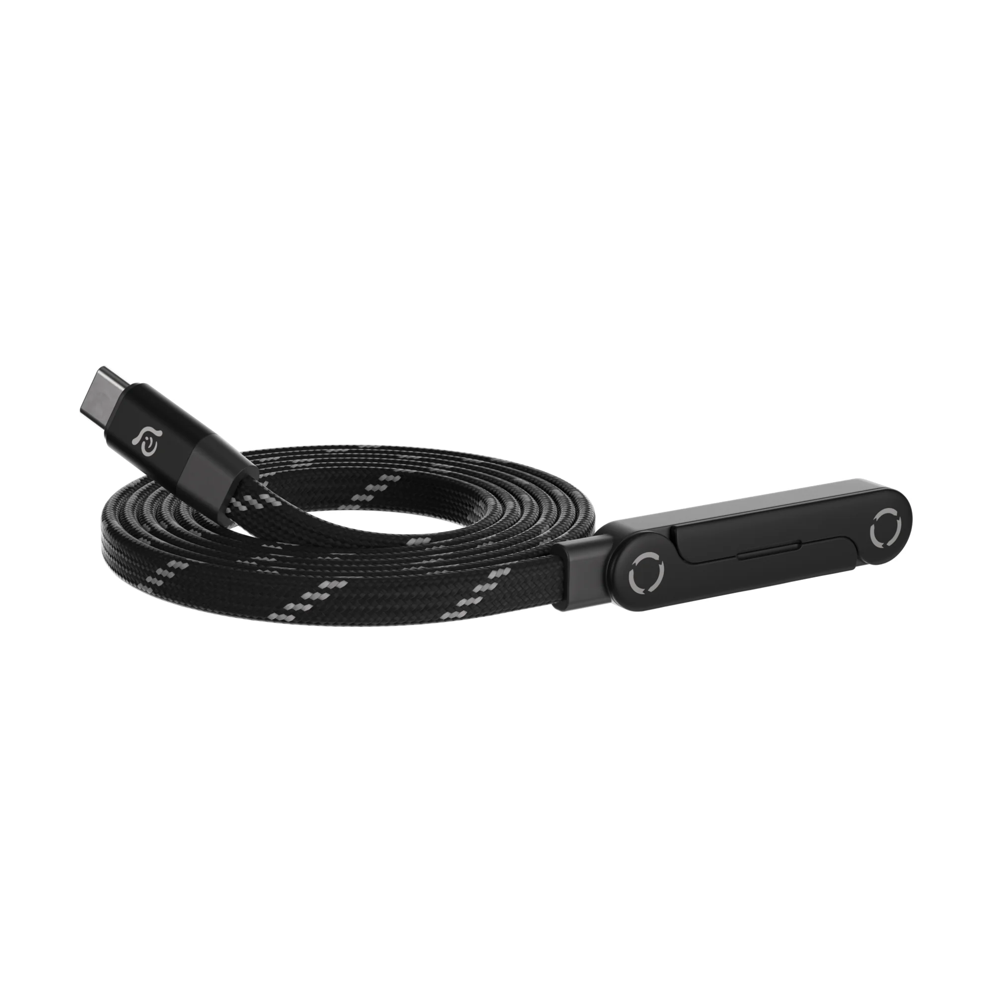 ADAM elements iLinio FS120 USB-C mágneses töltőkábel állvánnyal, 100W, 120 cm - fekete