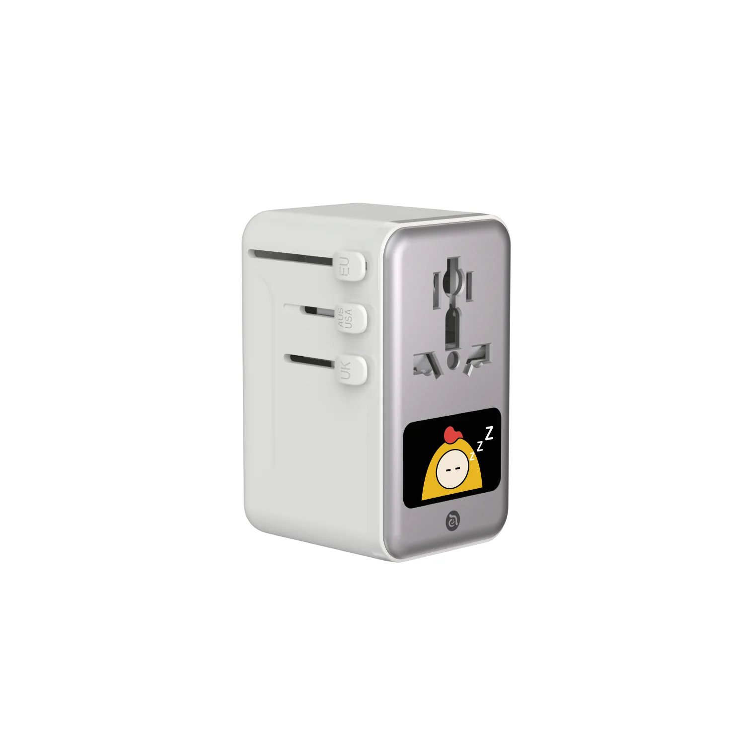 ADAM elements T100D 100W univerzális hálózati utazó adapter kijelzővel - ezüst