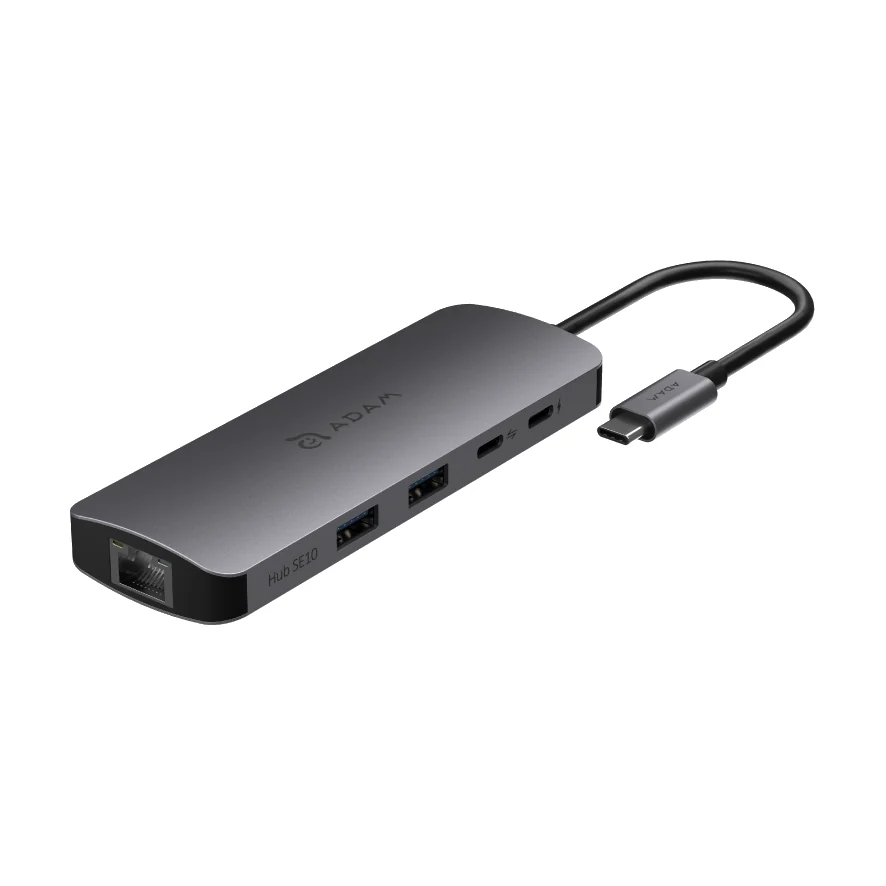 ADAM elements Hub SE10 USB-C 10-in-1 multifunkciós hub - szürke