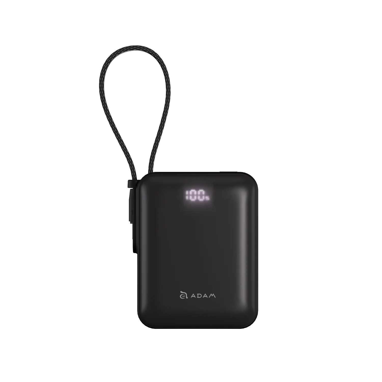 ADAM elements VIONTA Q 10 000 mAh kompakt powerbank beépített kábellel - fekete