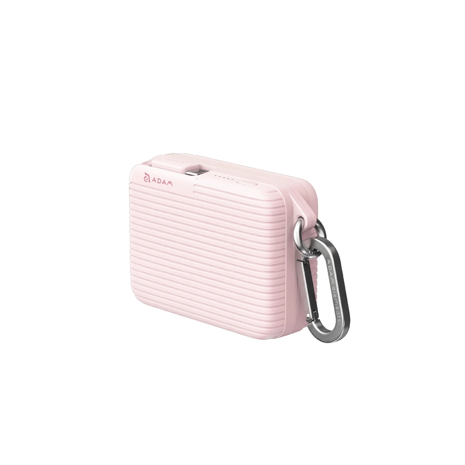 ADAM elements VIONTA T1S 10000mAh solid state-akkumulátoros powerbank beépített kábellel - rózsaszín