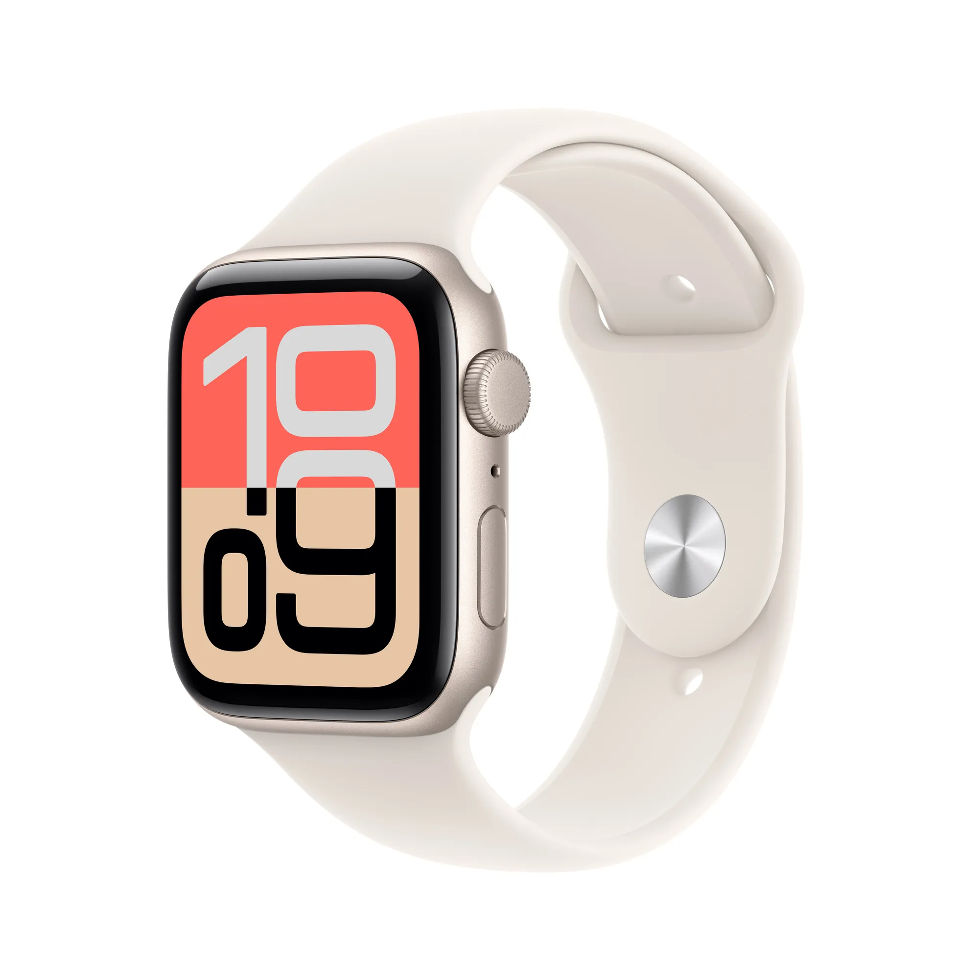Apple Watch SE 3 GPS, 44 mm-es csillagfény alumíniumtok, csillagfény sportszíj – SM