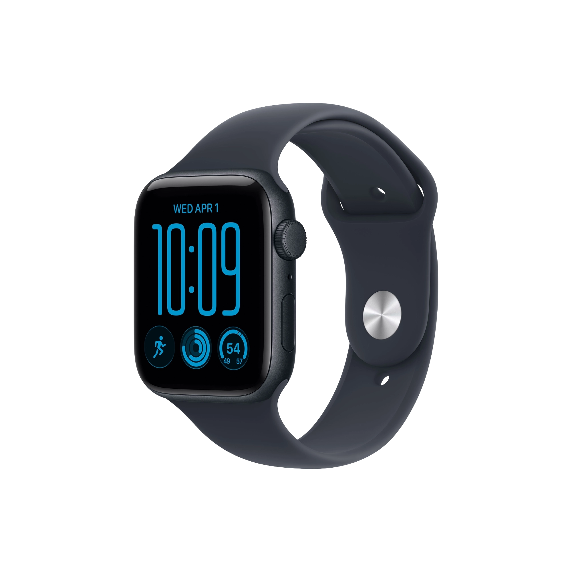 Apple Watch SE 3 GPS 44mm Midnight Aluminium Case with Navy Blue Sport Band - S/M