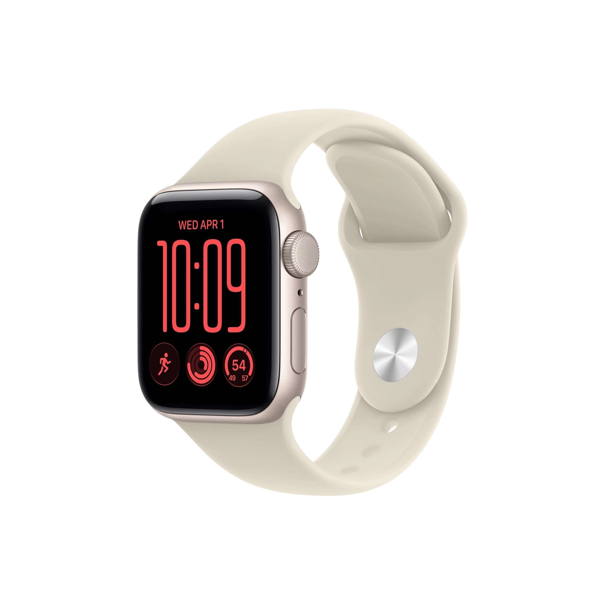 Apple Watch SE 3 GPS 44mm Starlight Aluminium Case with Sand Sport Band - S/M