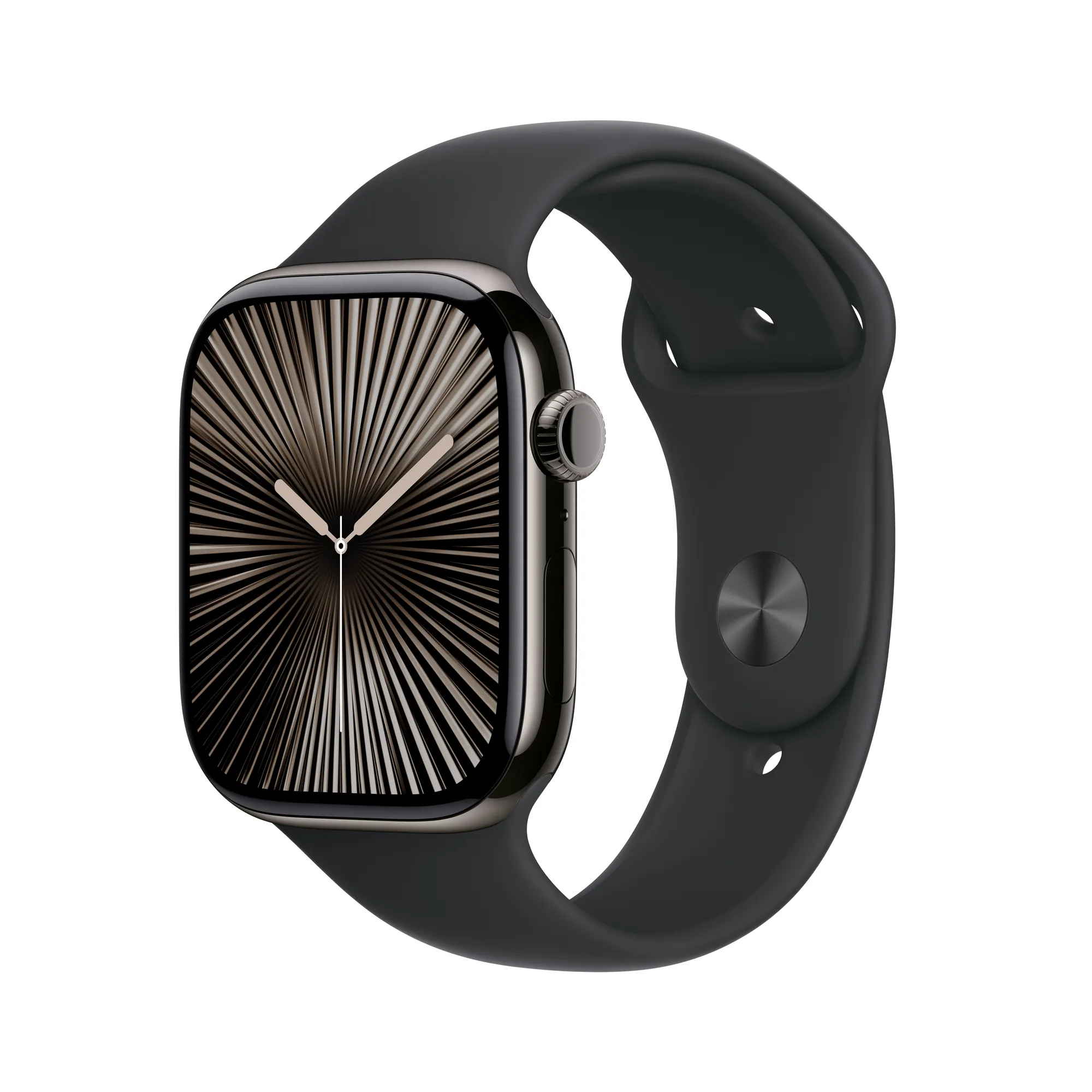 Apple Watch Series 10 GPS + Cellular, 42 mm-es palaszürke titántok, fekete sportszíj - S/M