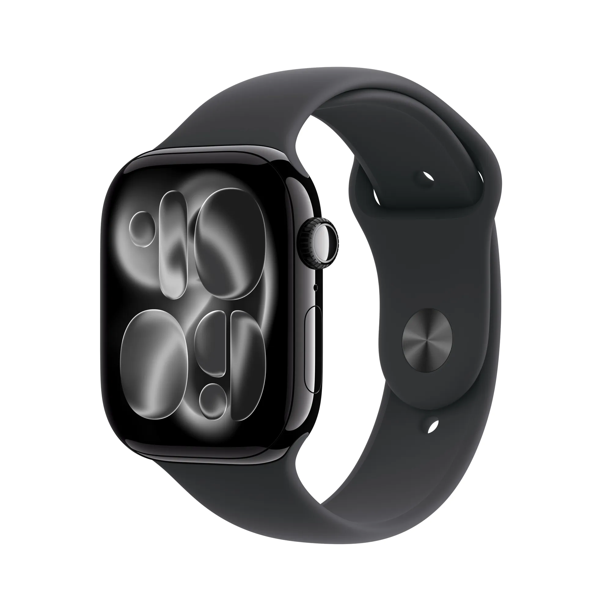 Apple Watch Series 11 GPS, 42 mm-es kozmoszfekete alumíniumtok, fekete sportszíj – SM