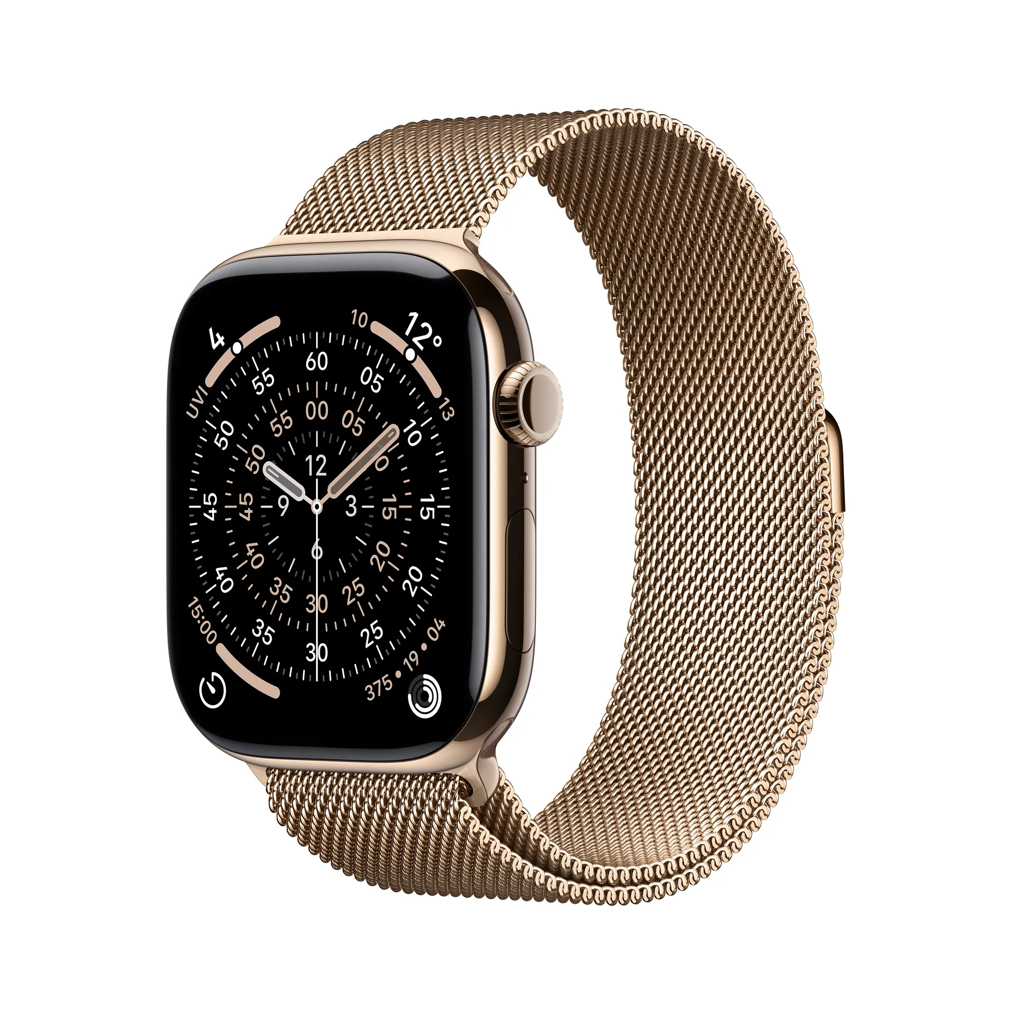 Apple Watch Series 11 GPS + Cellular, 46 mm-es arany titántok, arany milánói szíj – ML