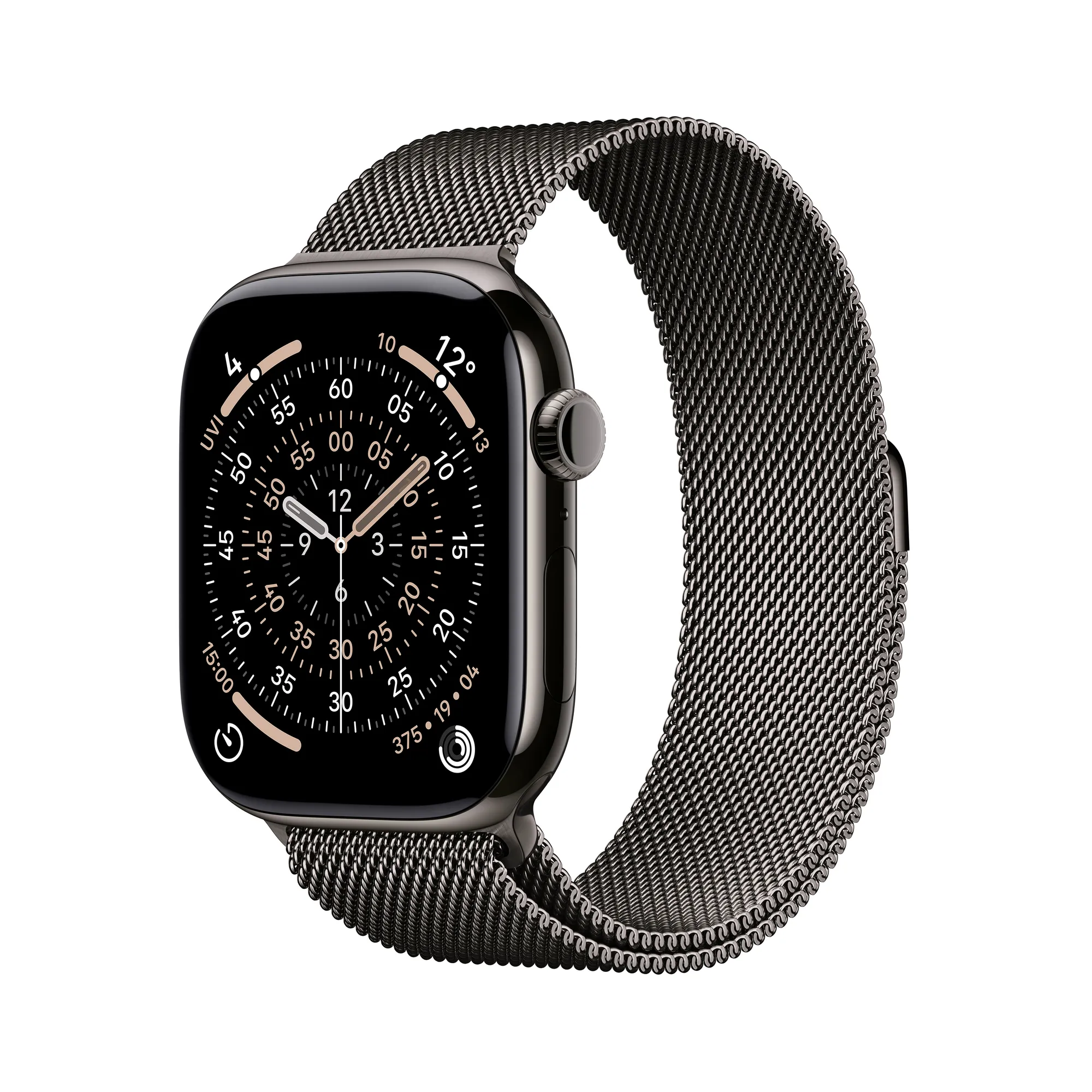 Apple Watch Series 11 GPS + Cellular, 46 mm-es palaszürke titántok, palaszürke milánói szíj – ML