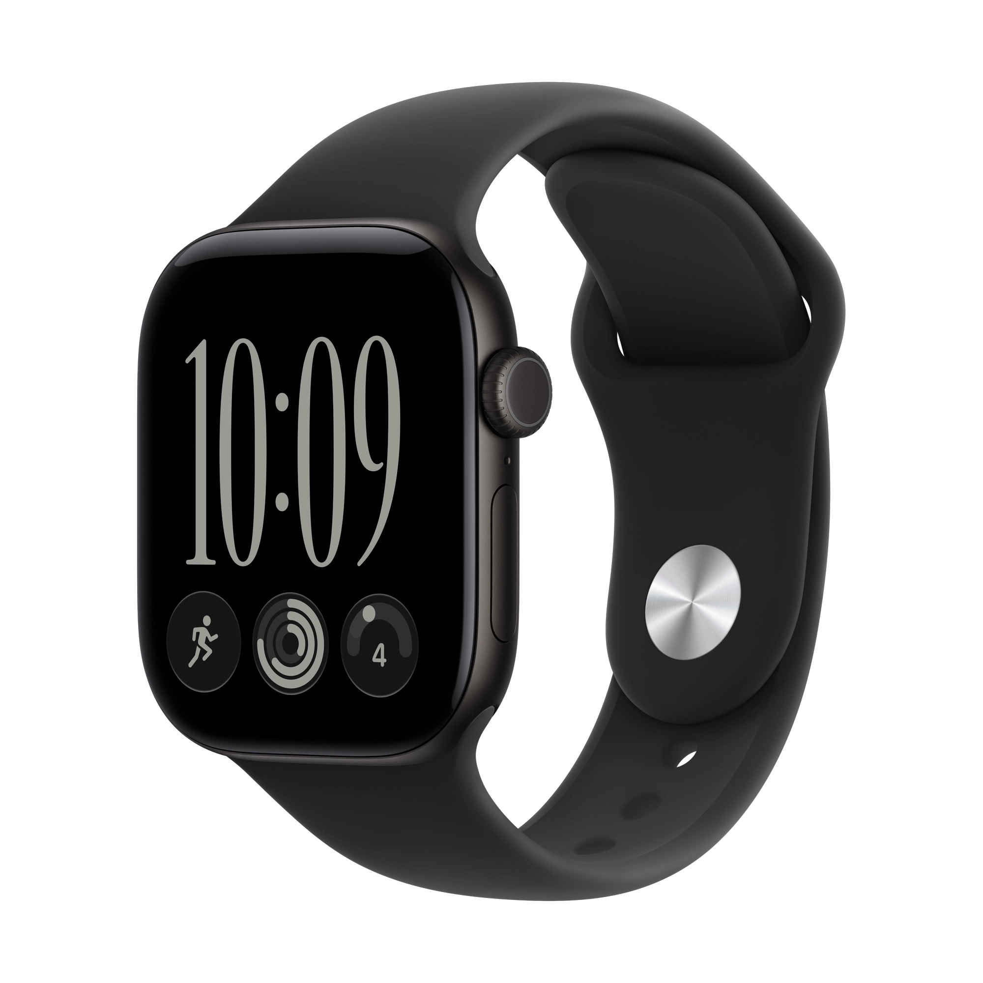 Apple Watch Series 12 GPS 42mm Black Aluminium Case with Black Sport Band - M/L