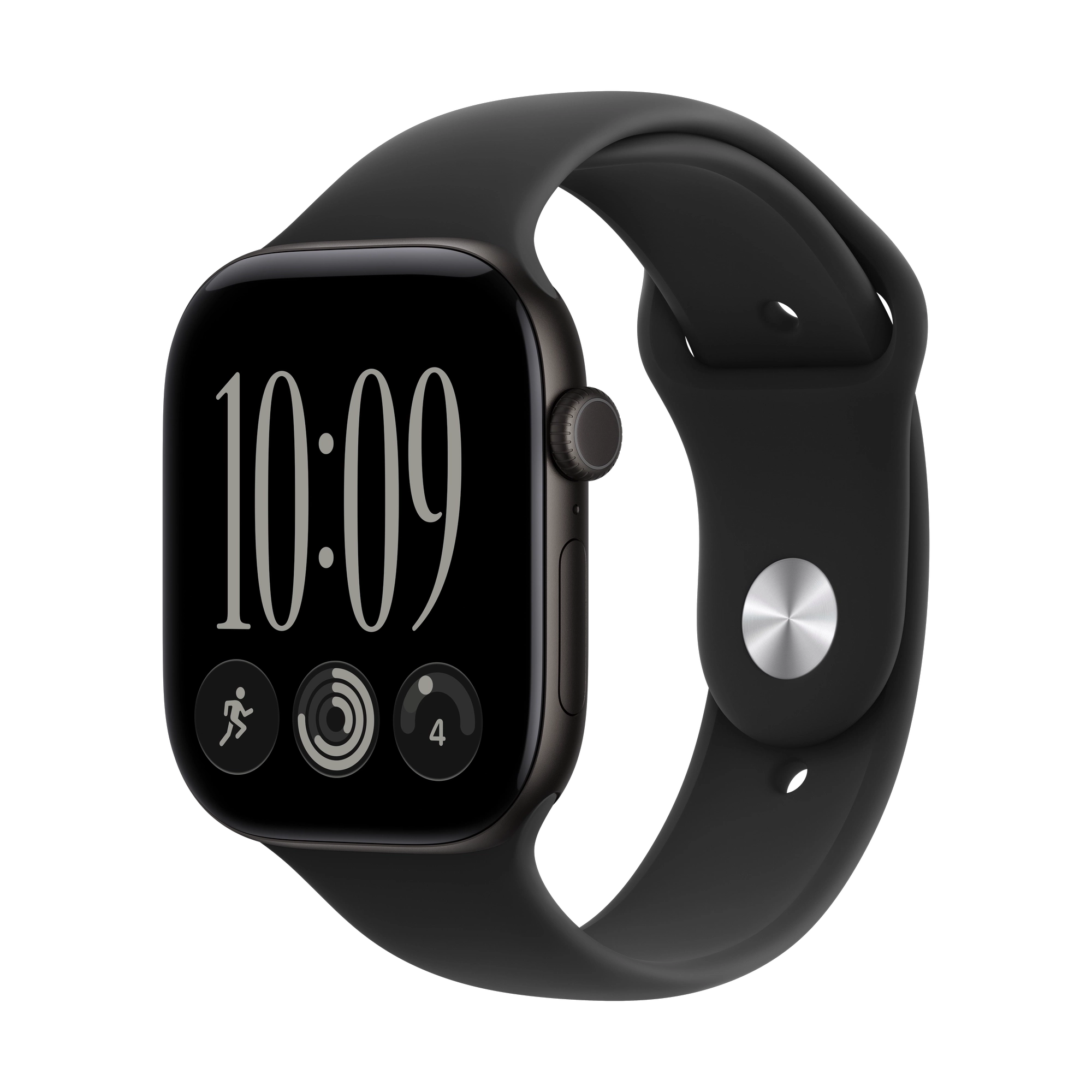 Apple Watch Series 12 GPS 46mm Black Aluminium Case with Black Sport Band - M/L