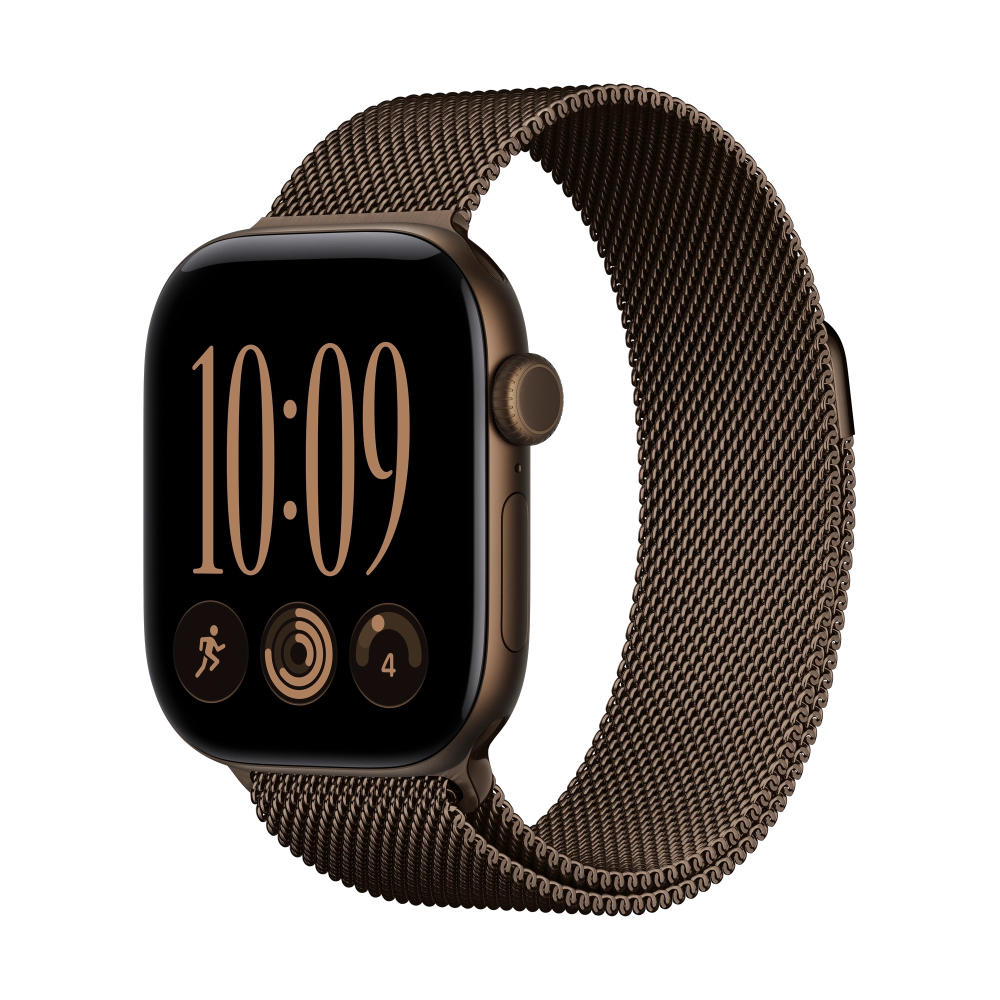 Apple Watch Series 12 GPS 46mm Dark Bronze Aluminium Case with Dark Bronze Milanese Loop - S/M