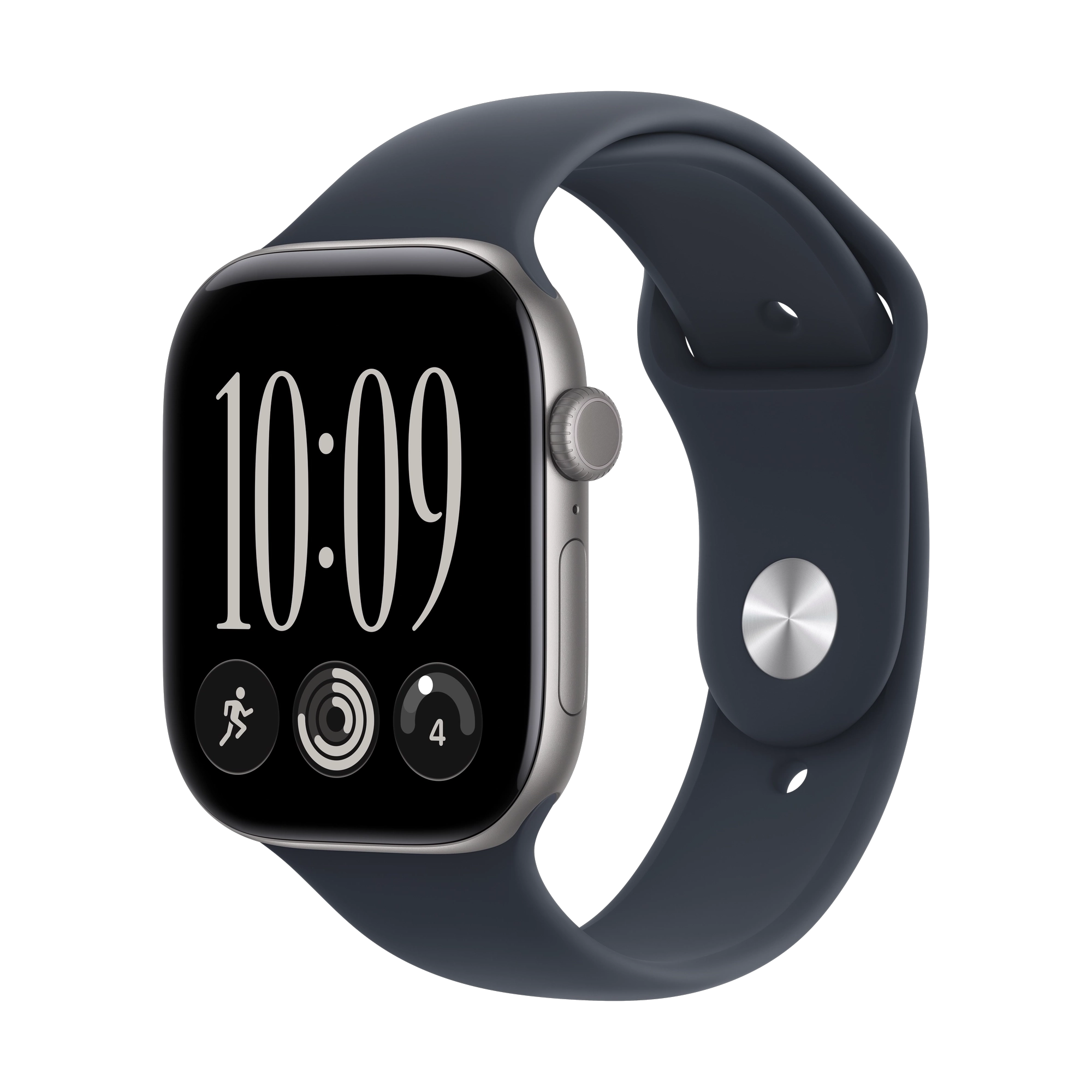 Apple Watch Series 12 GPS 46mm Space Grey Aluminium Case with Navy Blue Sport Band - M/L