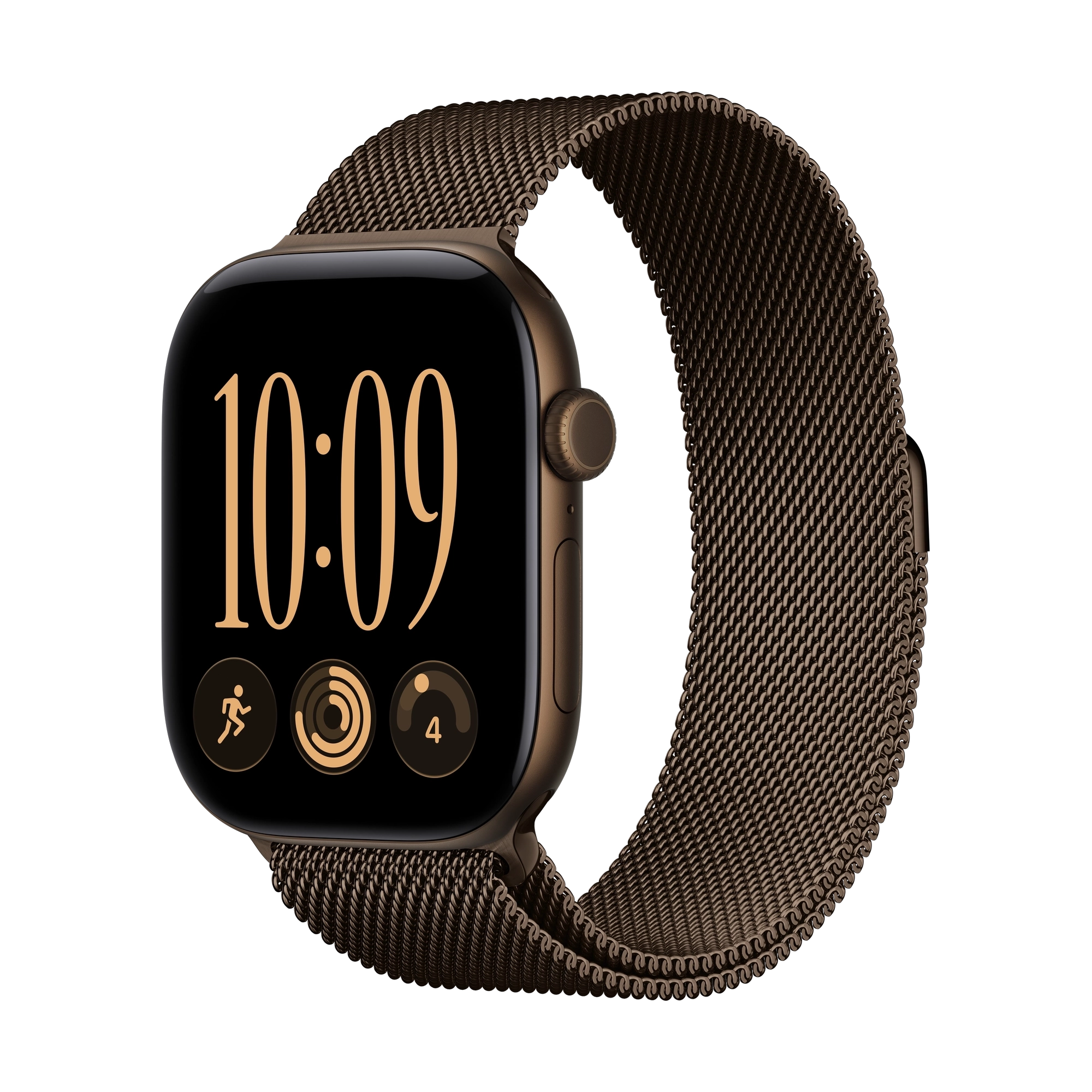 Apple Watch Series 12 GPS + Cell 46mm Dark Bronze Aluminium Case Dark Bronze Milanese Loop - S/M