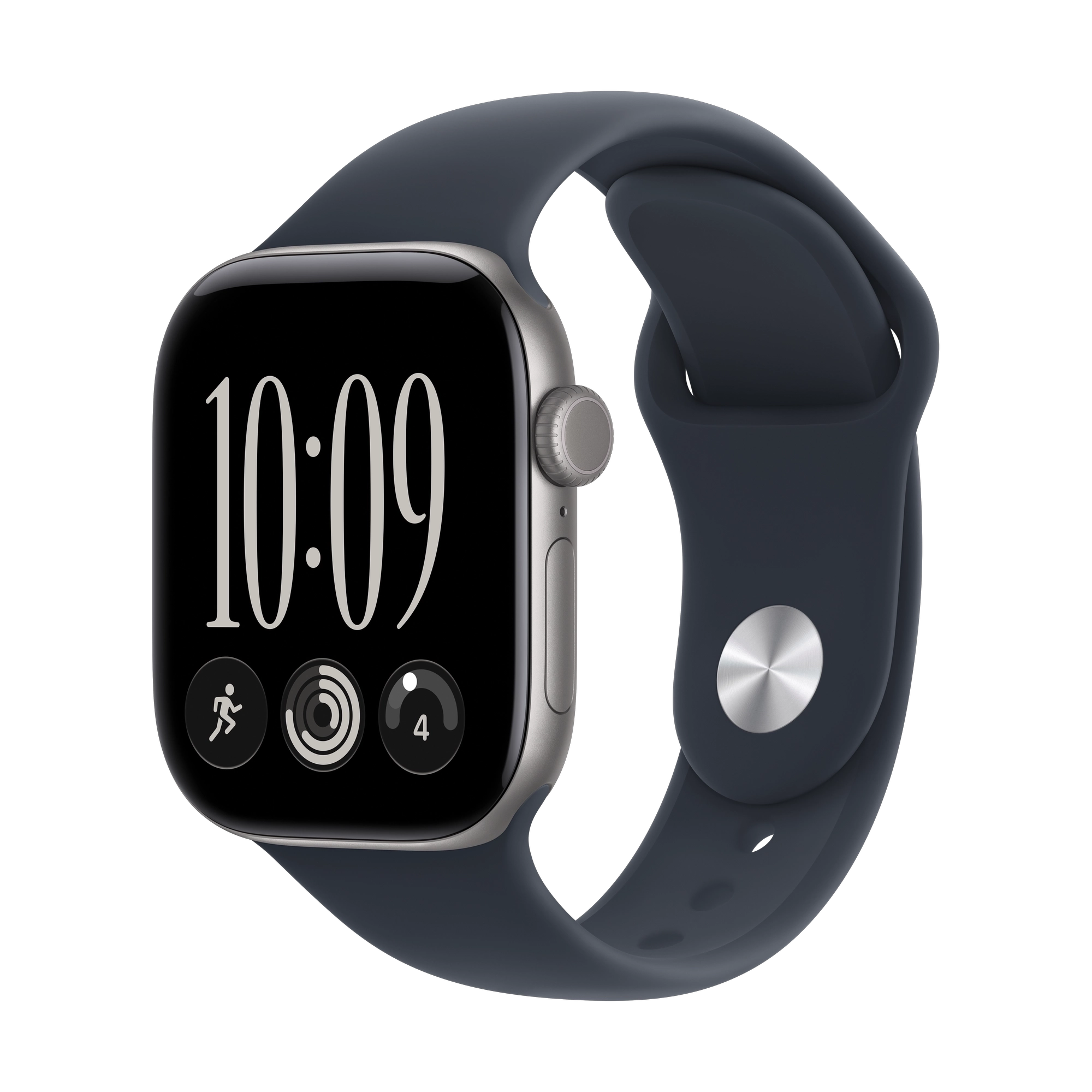 Apple Watch Series 12 GPS + Cellular 42mm Space Grey Aluminium Case with Navy Blue Sport Band - M/L