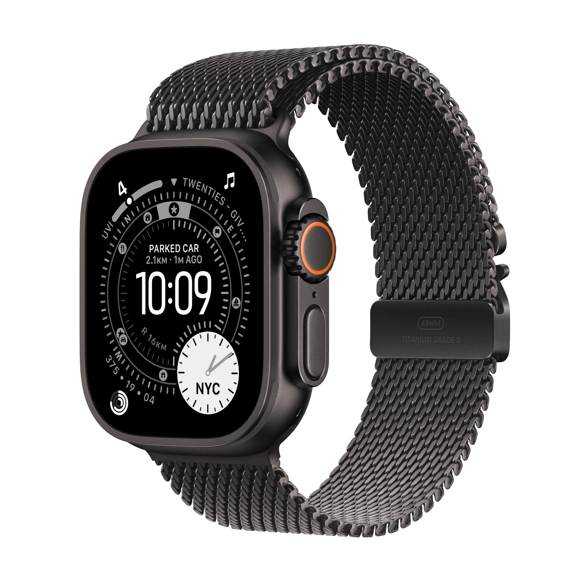 Apple Watch Ultra 3 GPS + Cellular, 49 mm-es fekete titántok, fekete titán milánói szíj – M