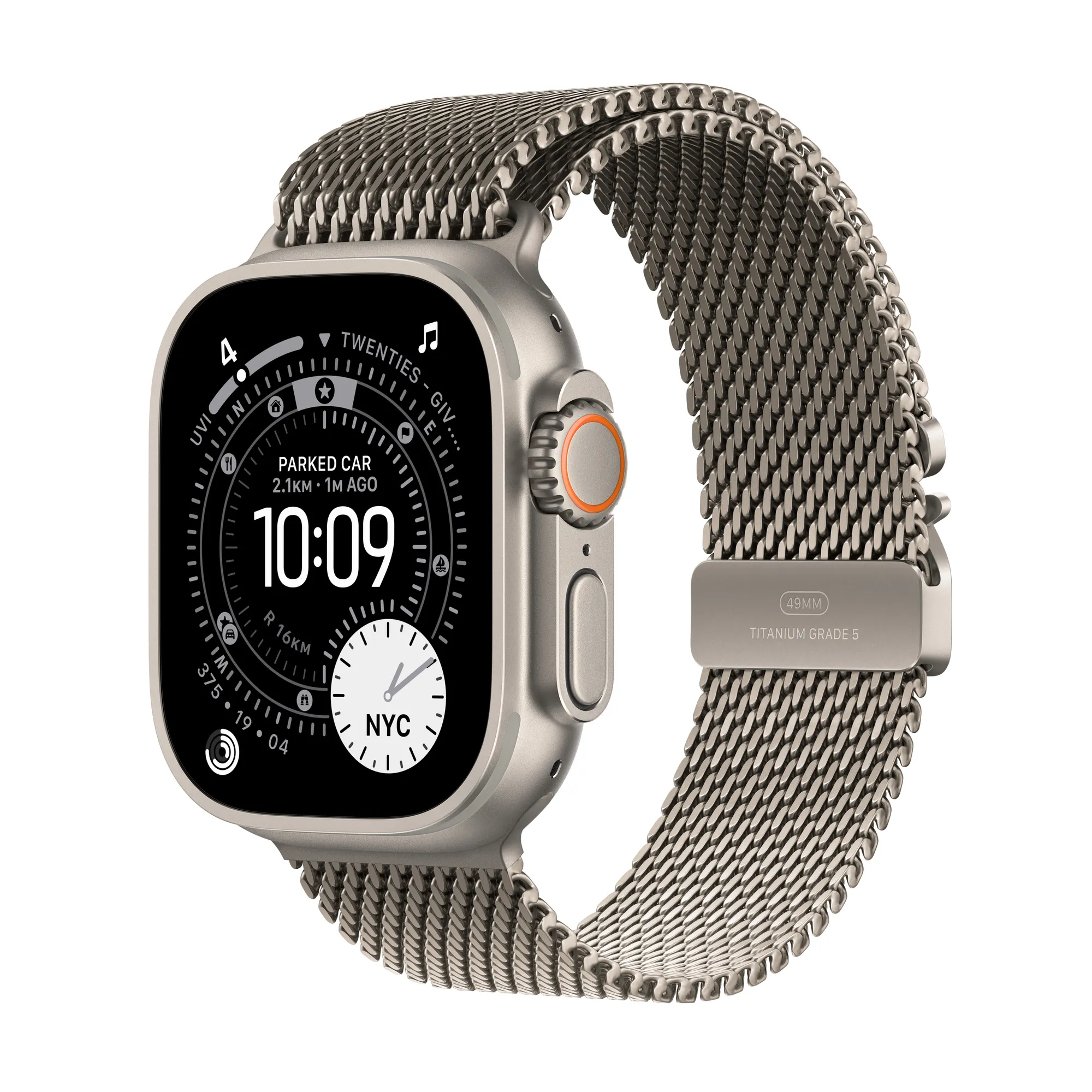 Apple Watch Ultra 3 GPS + Cellular, 49 mm-es natúr titántok, natúr titán milánói szíj – S