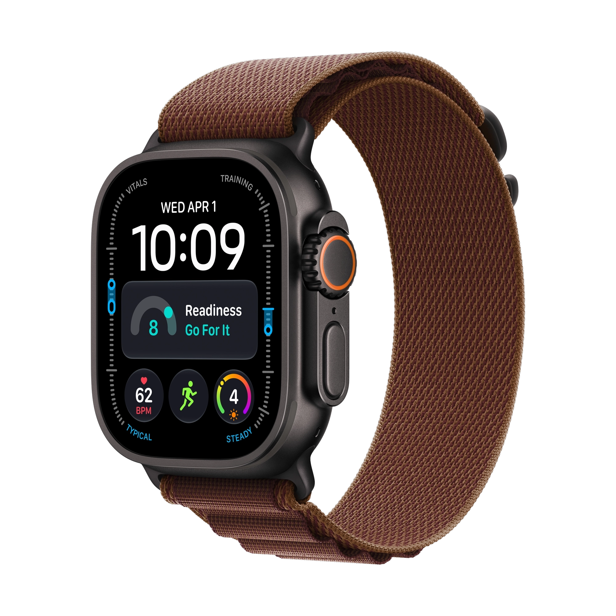 Apple Watch Ultra 4 GPS + Cellular 49mm Black Titanium Case with Burgundy Alpine Loop - M