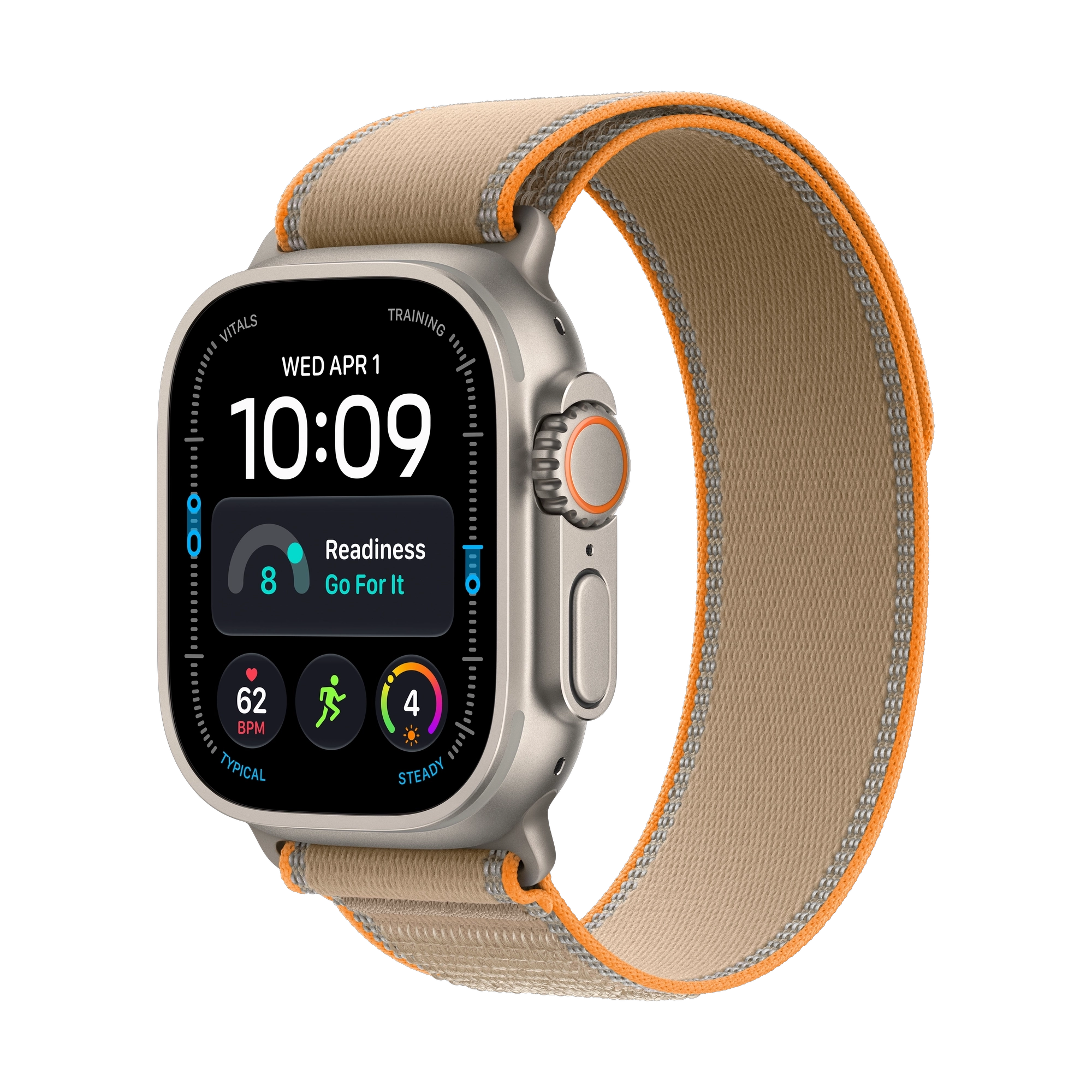 Apple Watch Ultra 4 GPS + Cellular 49mm Natural Titanium Case with Sand Trail Loop - S/M