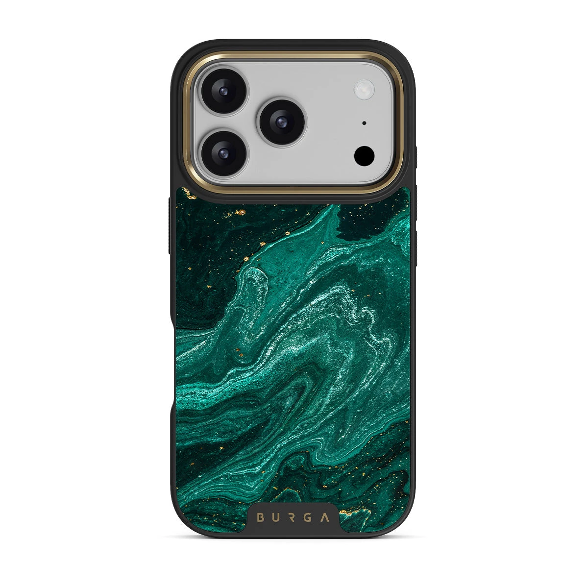 BURGA Elite Gold Ring MagSafe iPhone 18 Pro tok - Emerald Pool