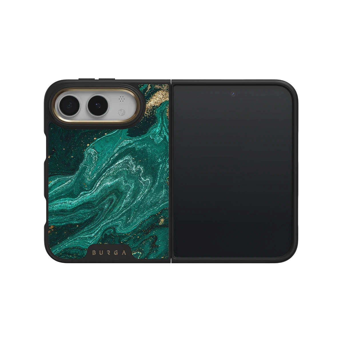 BURGA Elite Gold Ring MagSafe iPhone Duo tok - Emerald Pool