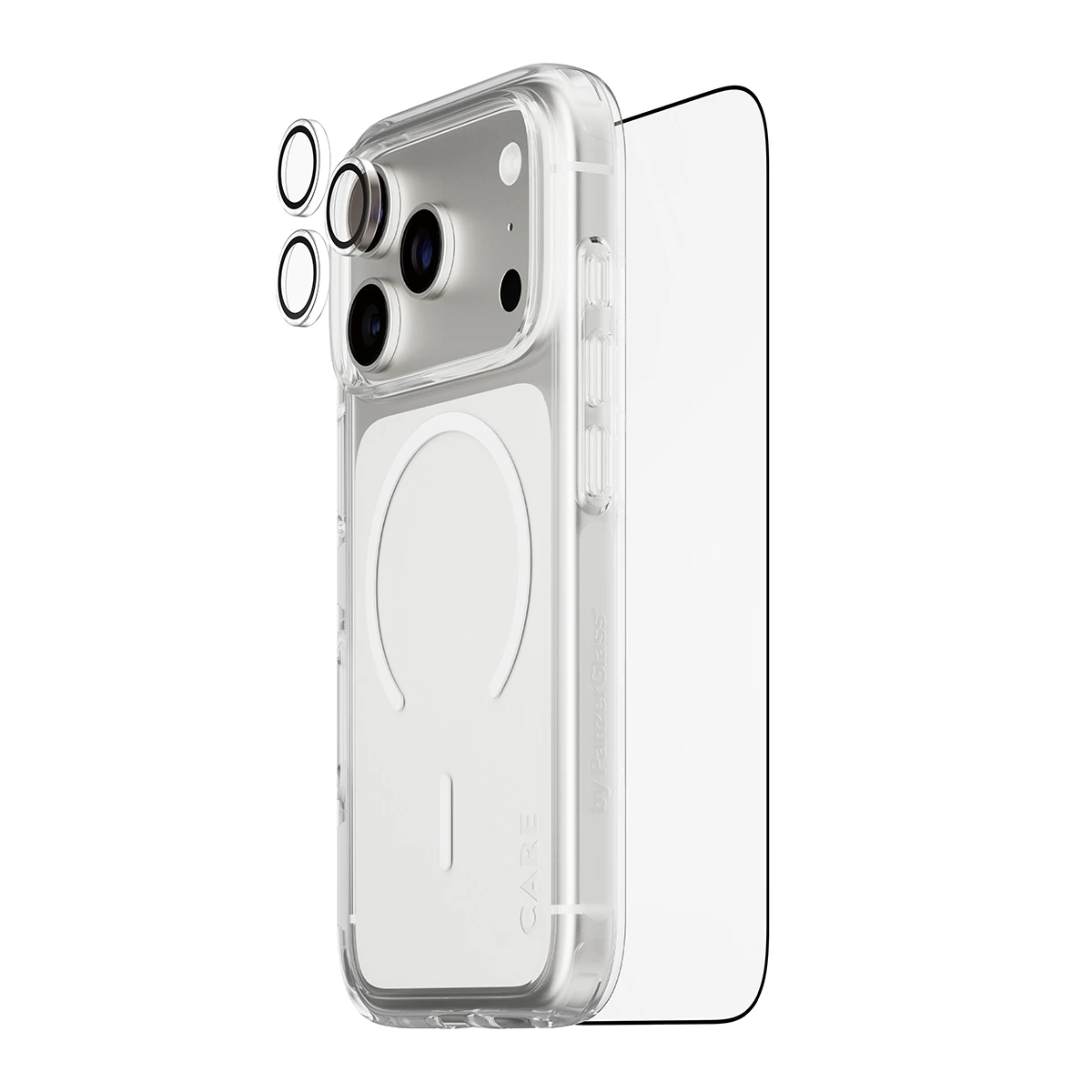 CARE by PanzerGlass Flagship iPhone 18 Pro 3 az 1-ben tok, fólia és kameralencse-védő