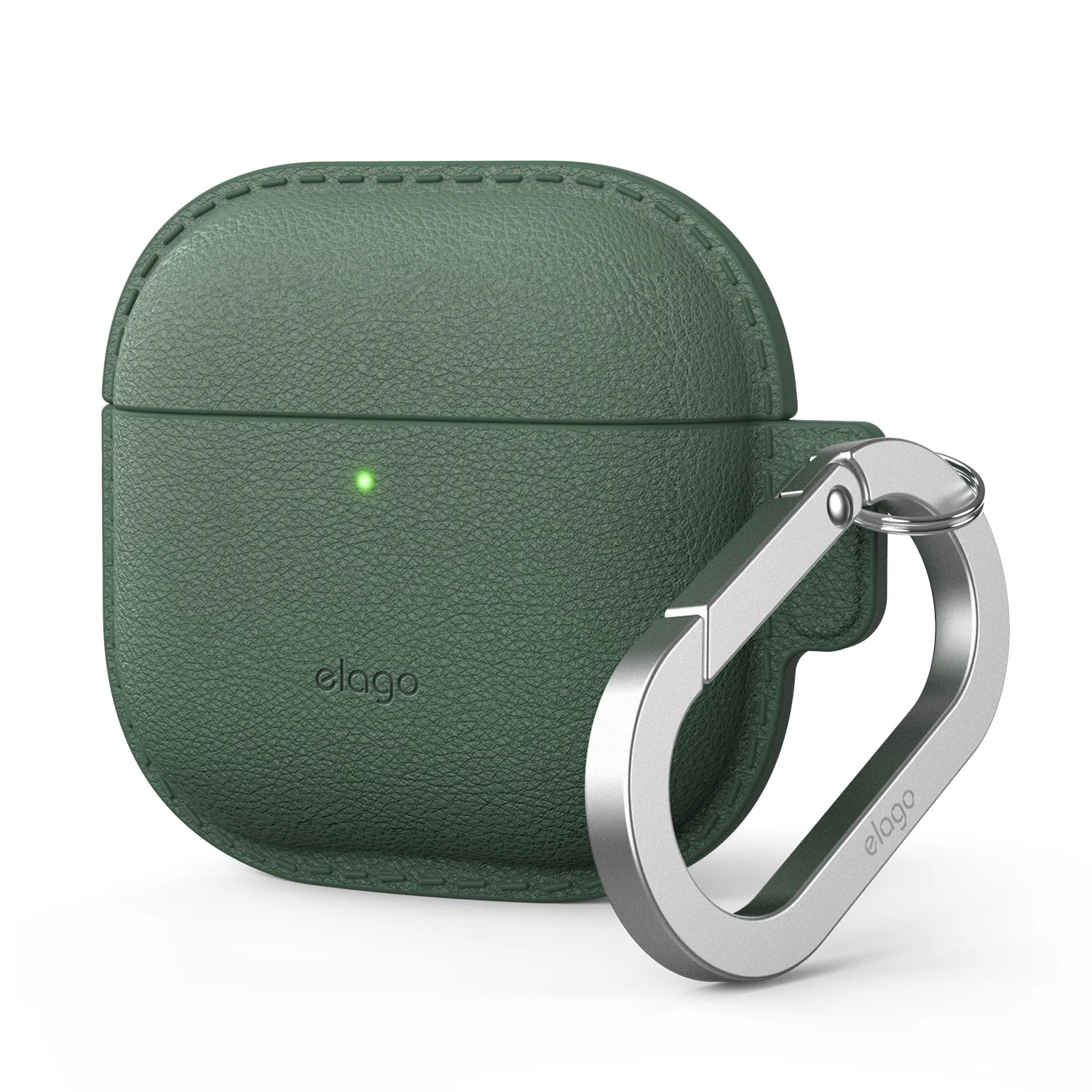elago Leather-Touch AirPods 5 / 4 szilikon tok - sötétzöld