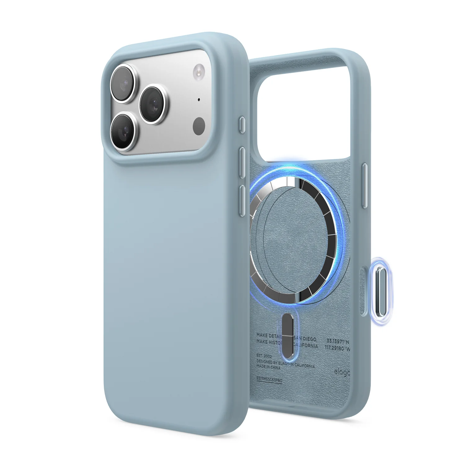 elago MagSafe-kompatibilis iPhone 18/17 Pro szilikontok - égkék