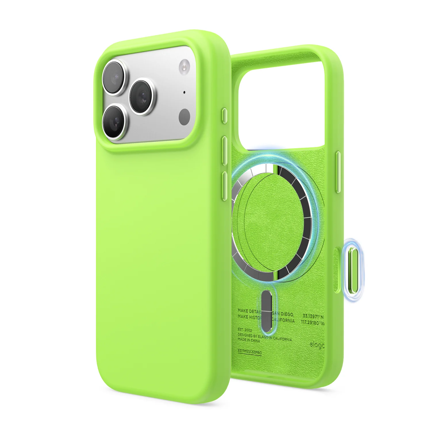 elago MagSafe-kompatibilis iPhone 18/17 Pro szilikontok - limezöld