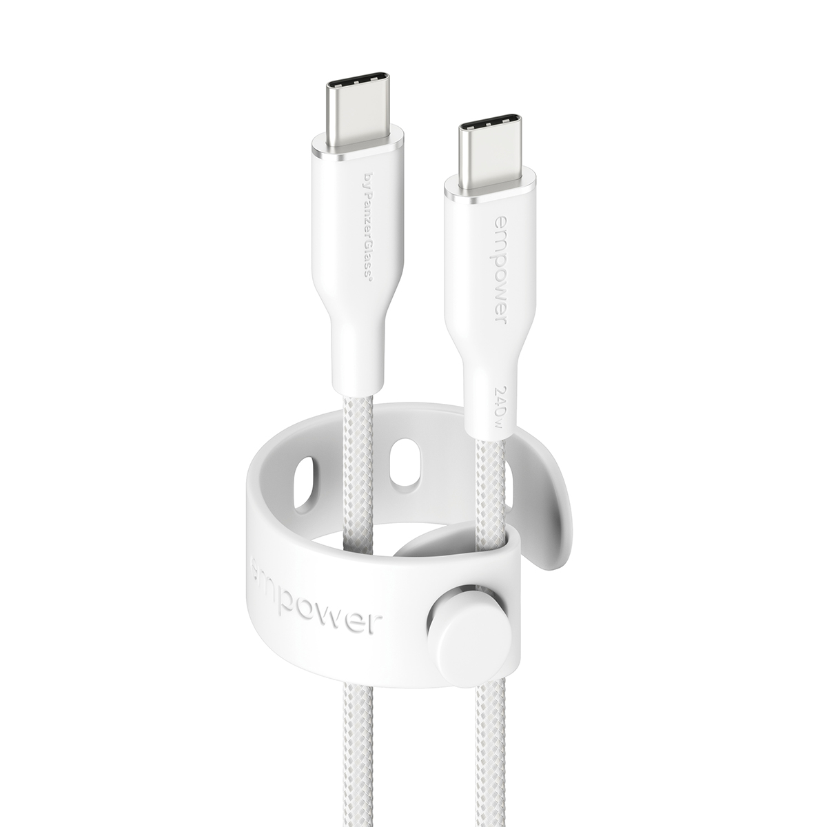 empower by PanzerGlass 240W USB-C 2m-es töltőkábel - ezüst fehér
