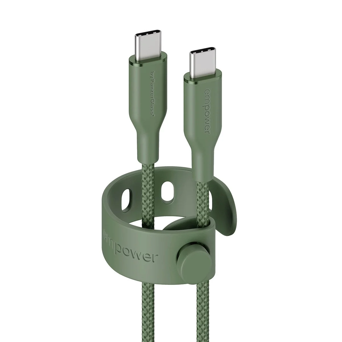 empower by PanzerGlass 60W USB-C 2m-es töltőkábel - zsályazöld