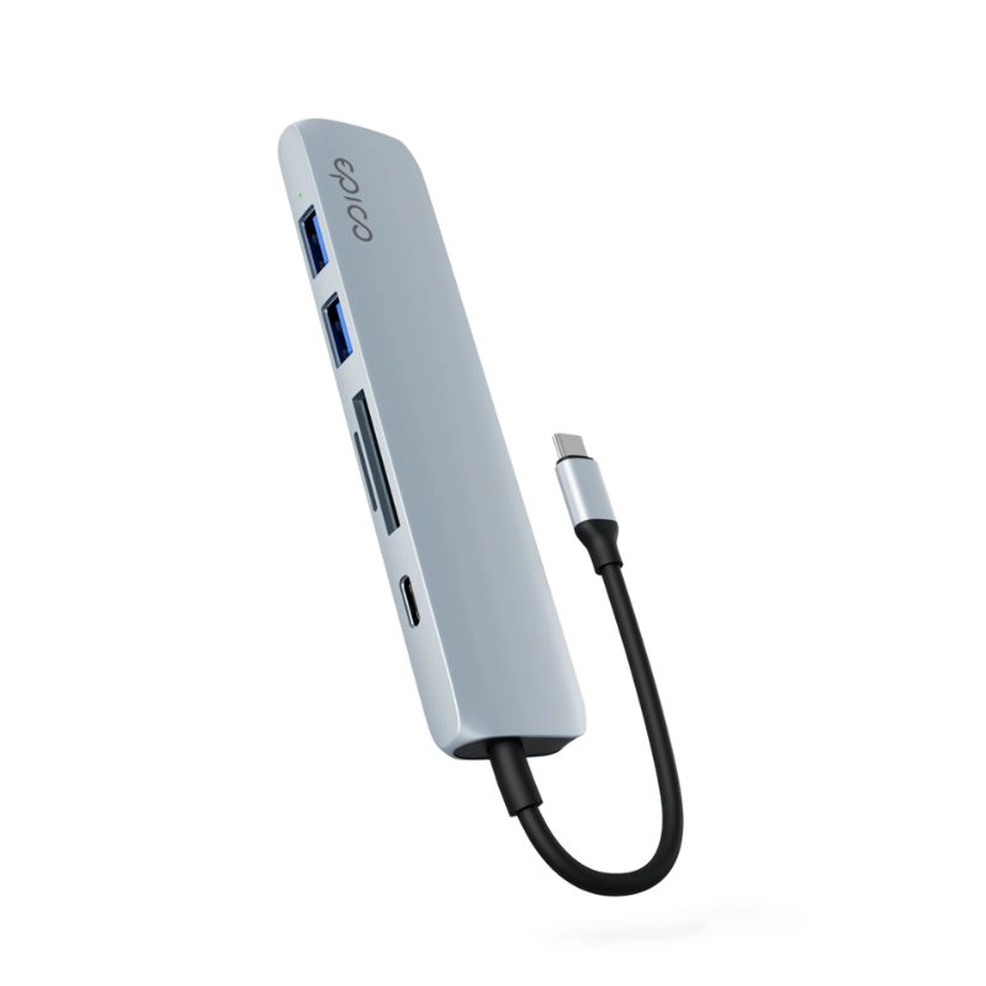 epico 6in1 Aluminium Hub 8K with USB-C connector - sky blue