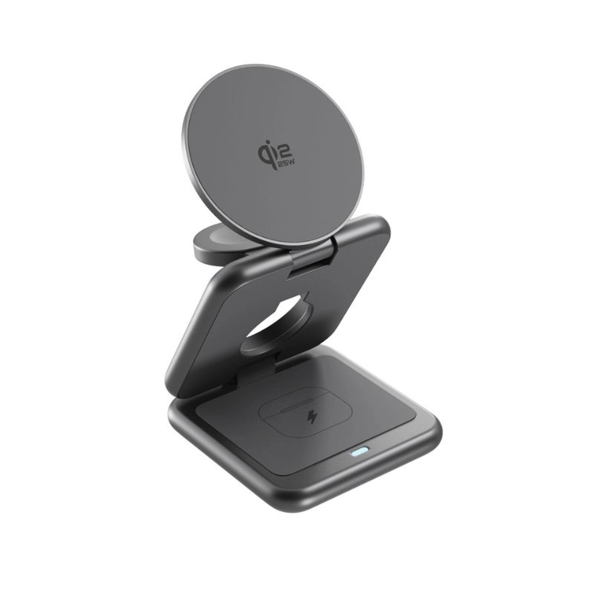 epico UltraBase Qi2 25W 3in1 összecsukható MagSafe töltőállvány - asztroszürke