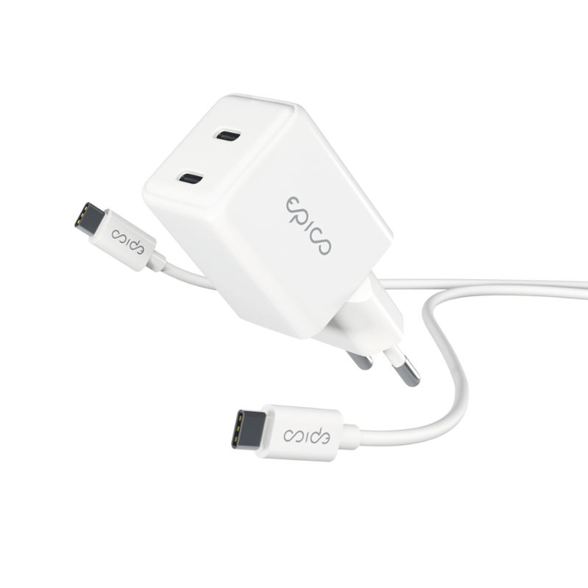 epico UltraBoost GaN 35W USB-C hálózati töltő 1,2 m kábellel - fehér
