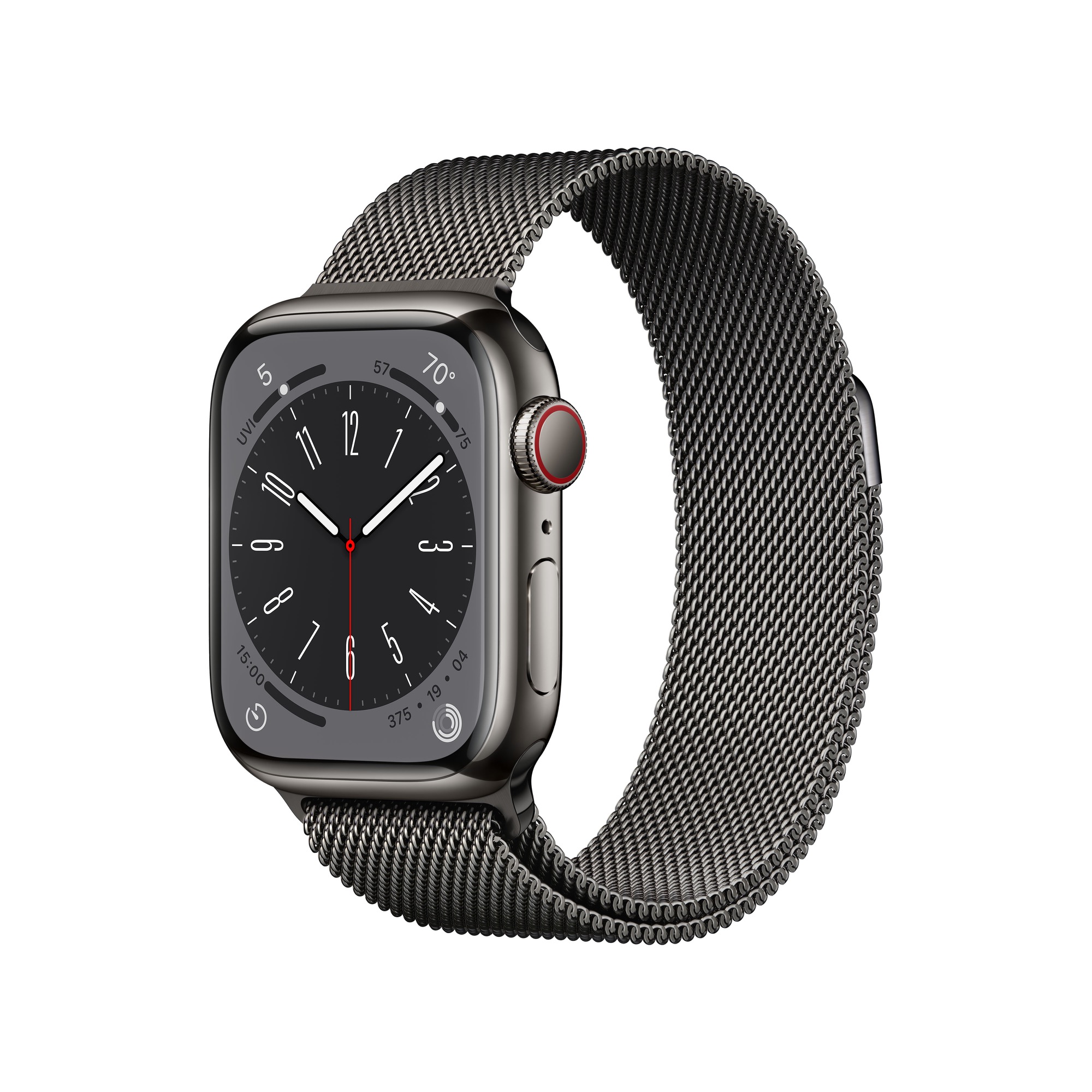 APPLE Watch Series 8 Cellular Graphite Stainless Steel Case with Graphite Milanese Loop