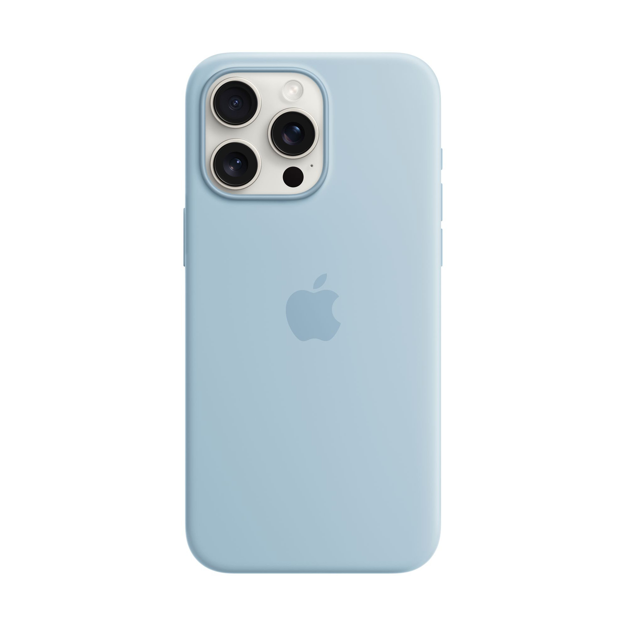 MagSafe-rögzítésű iPhone 15 Pro Max-szilikontok  - világoskék (szezonális)