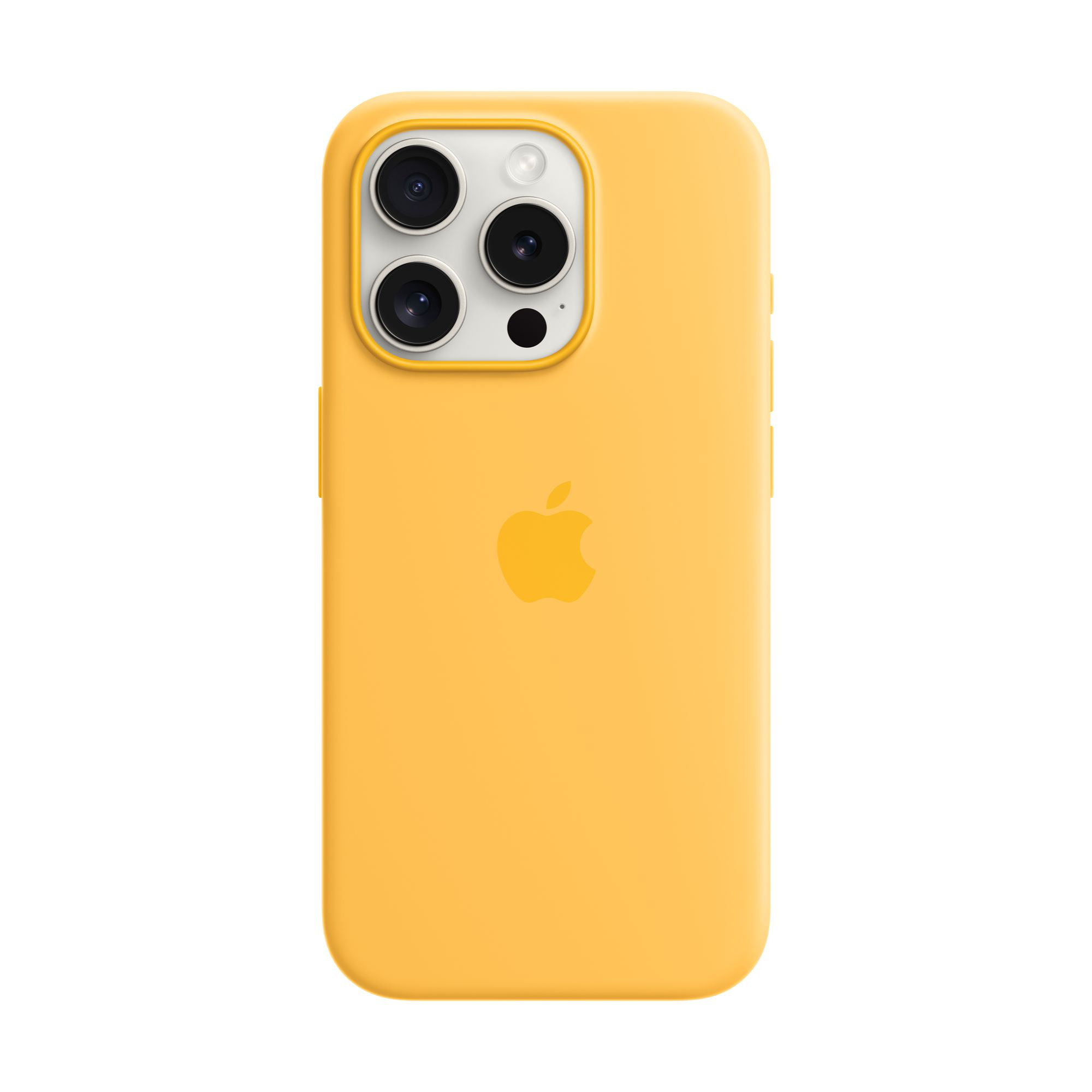 MagSafe-rögzítésű iPhone 15 Pro-szilikontok  - napsárga (szezonális)