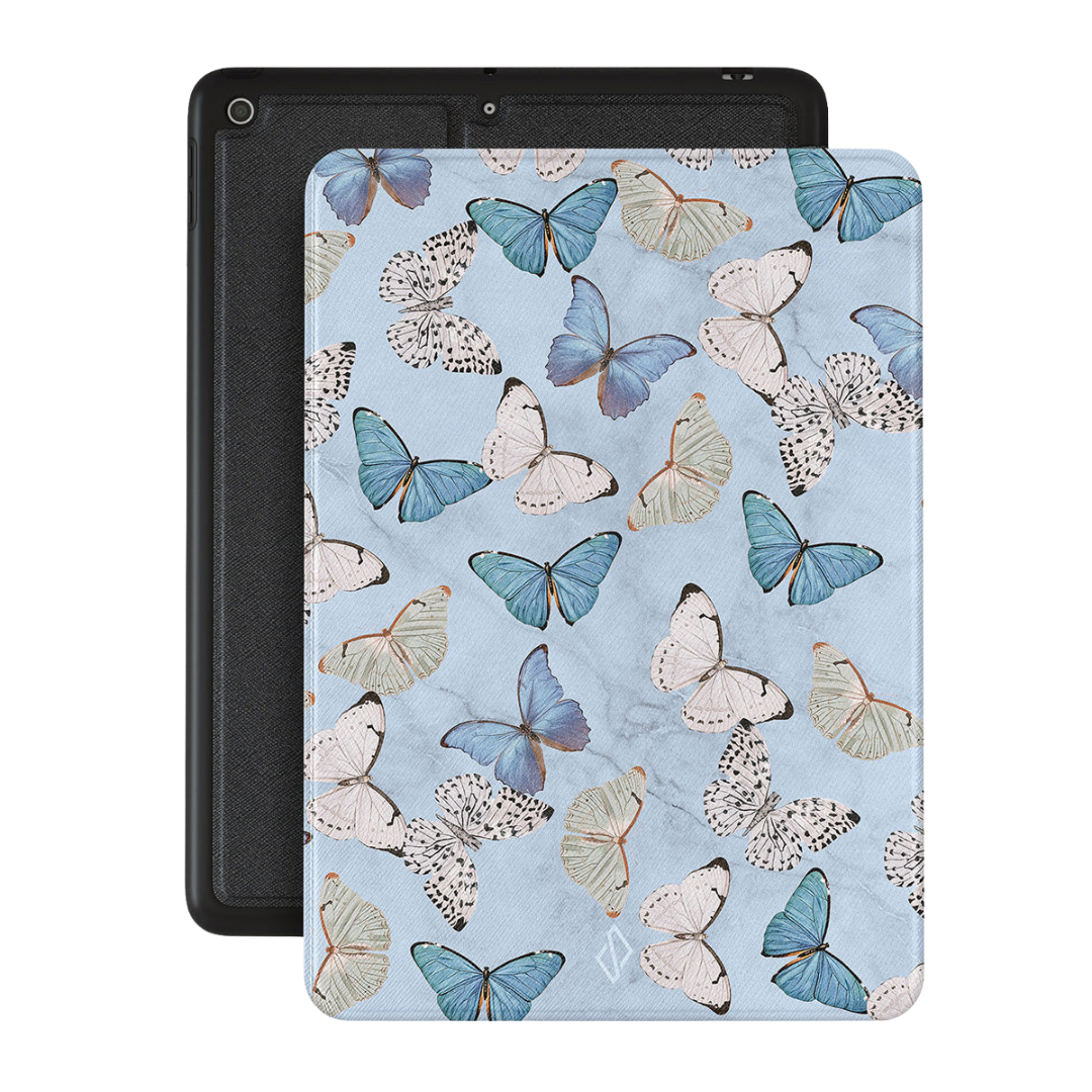 BURGA iPad 10.2" tok  - kék pillangók