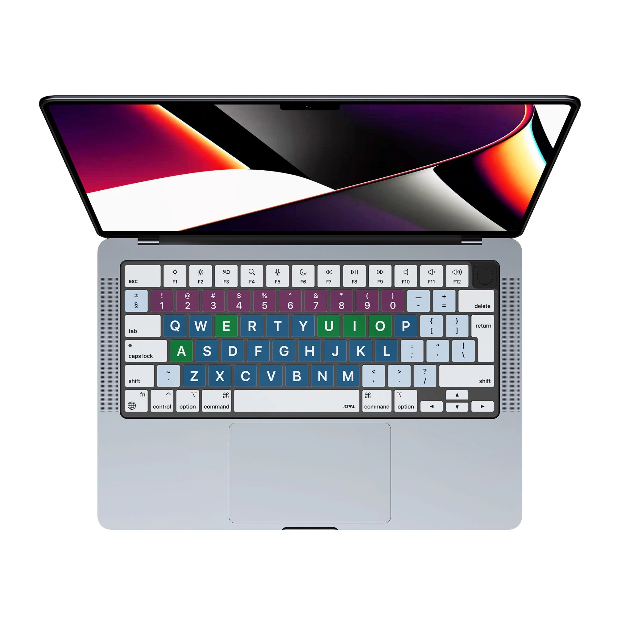 JCPal Verskin Inclusive nagybetűs billentyűzetvédő - MacBook Air 13/15, Pro 14/16 (2021-2026) - nemzetközi angol kiosztás